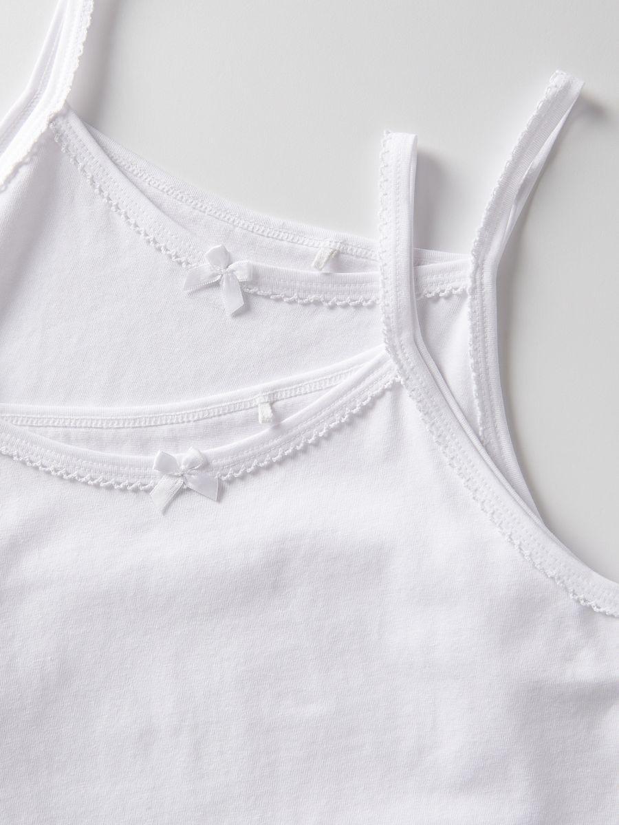 White Cotton Rich Undervests Set Of 2, , large image number 1