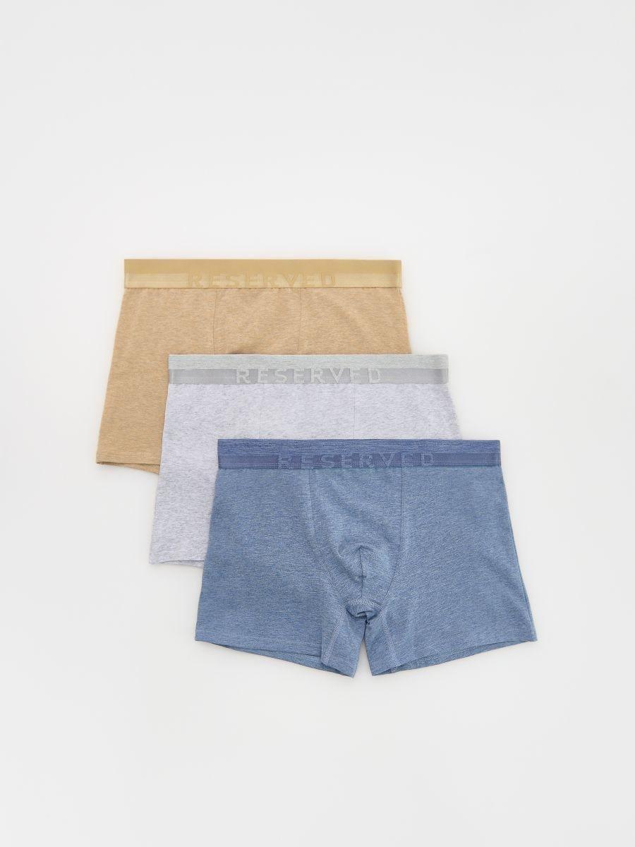 Beige Long-Fit Boxer Shorts, 3-Pack, , medium