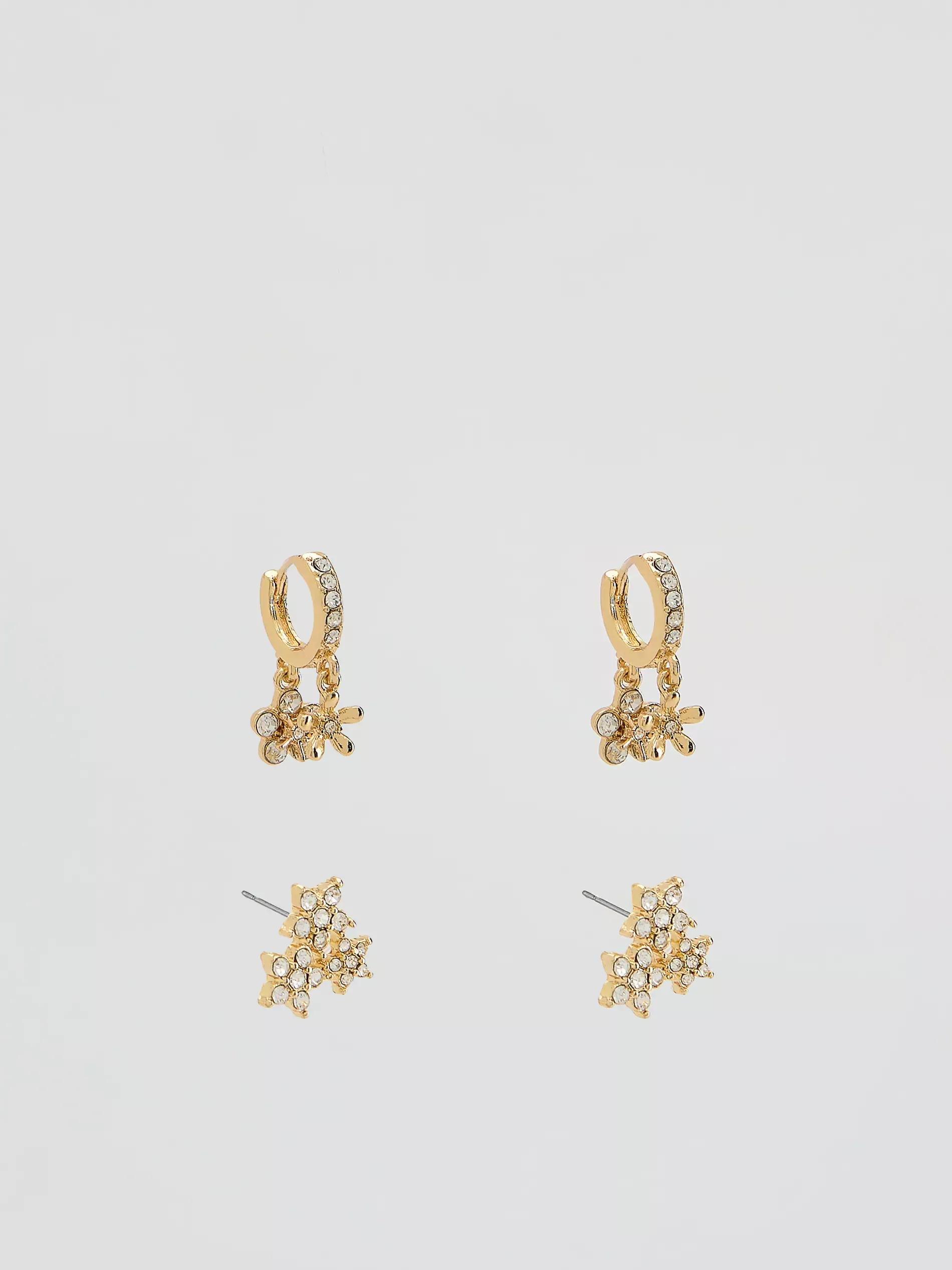 Gold Earrings Set, Golden, large image number 0