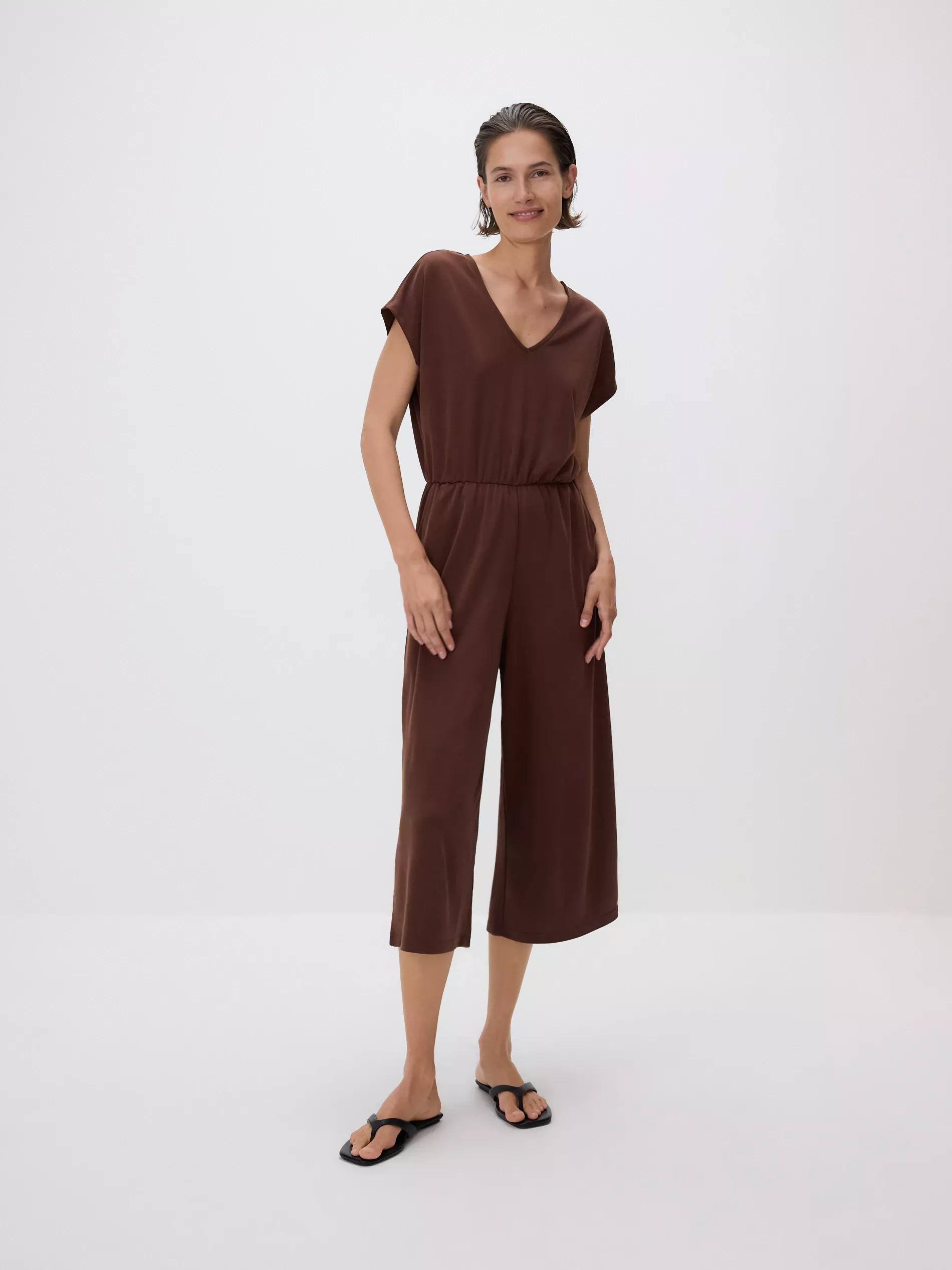DARK BROWN Modal blend jumpsuit, Brown, large image number 2