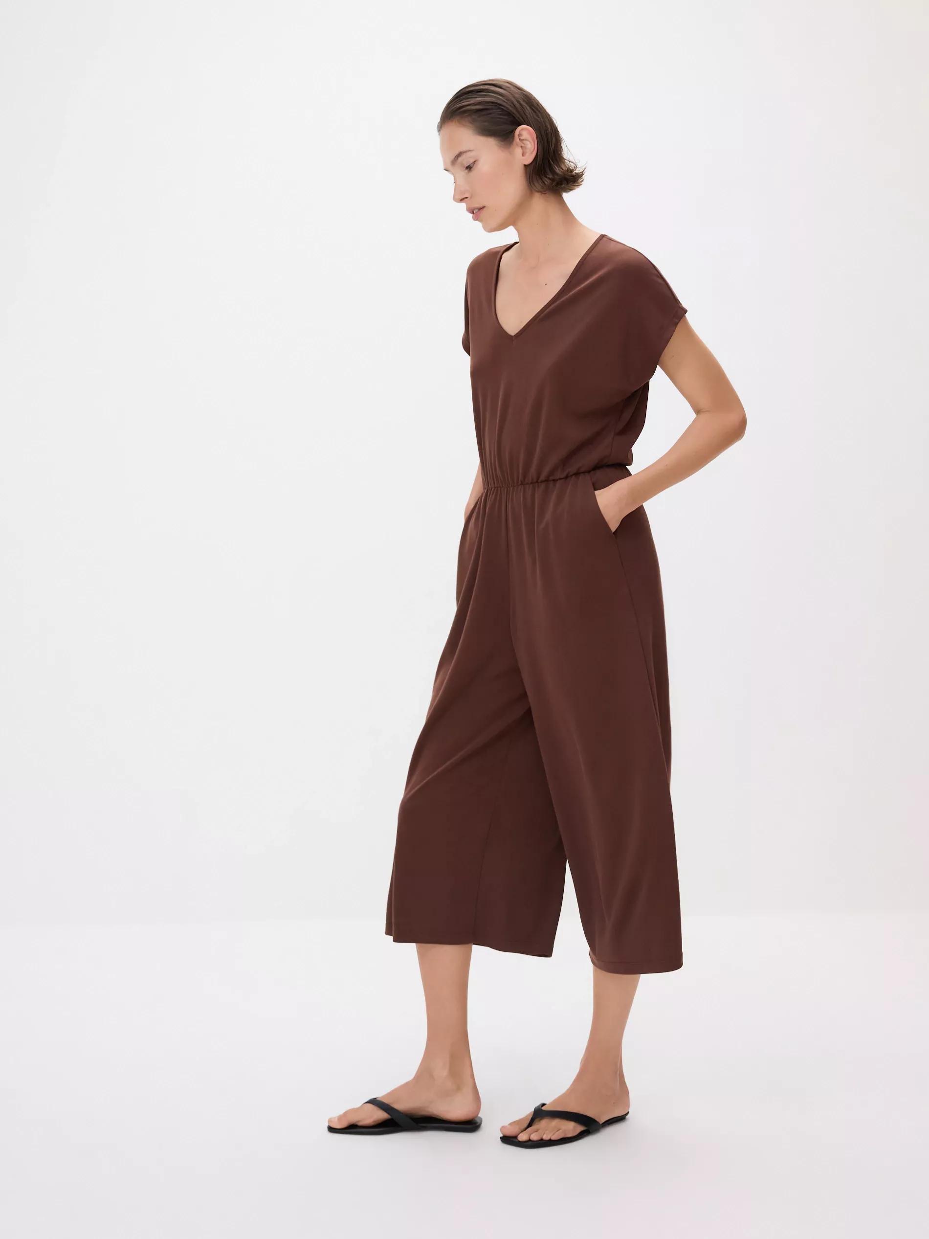 DARK BROWN Modal blend jumpsuit, Brown, large image number 4