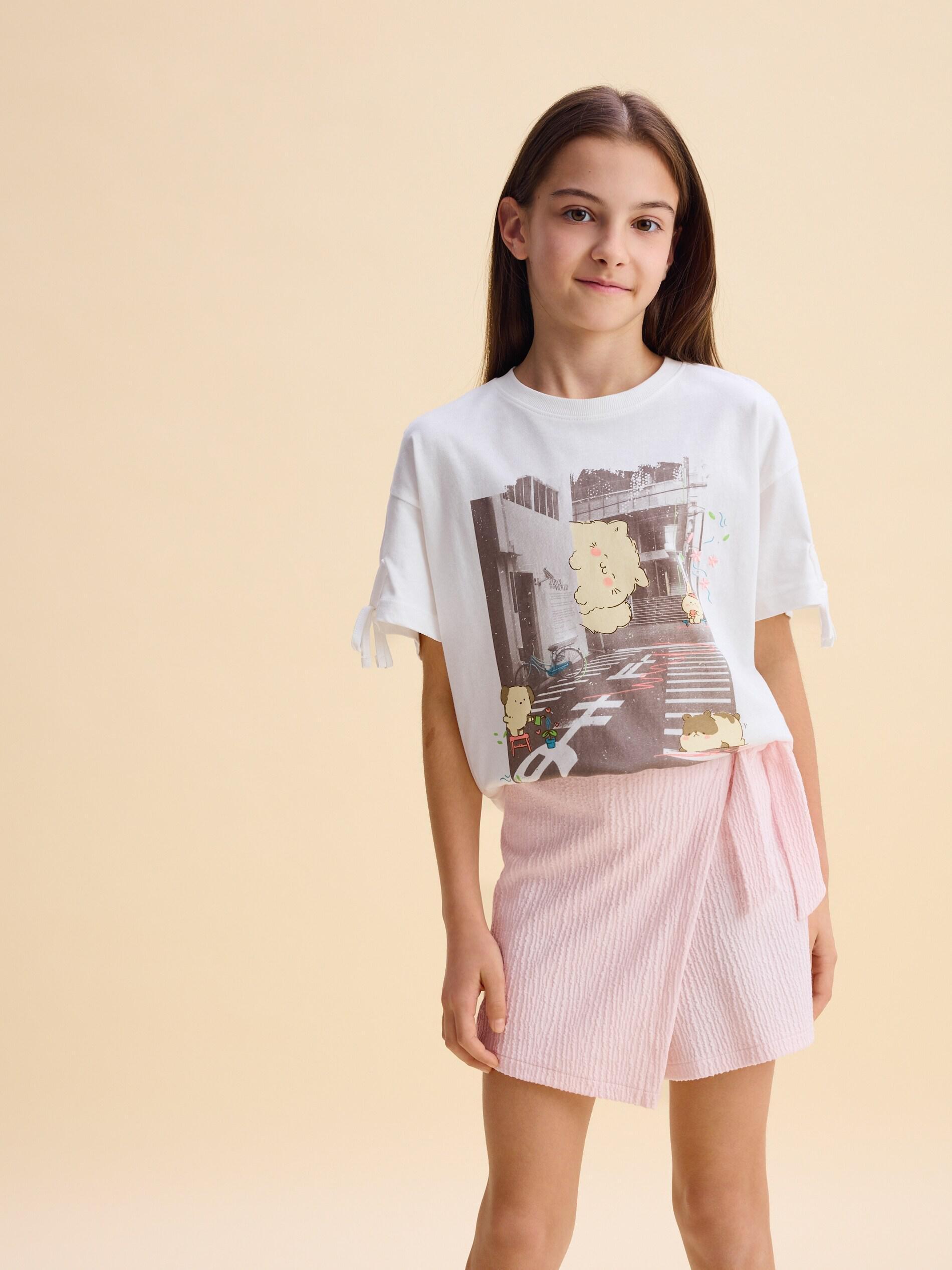 Pink Shorts With Wrap Front, Pink, large image number 3