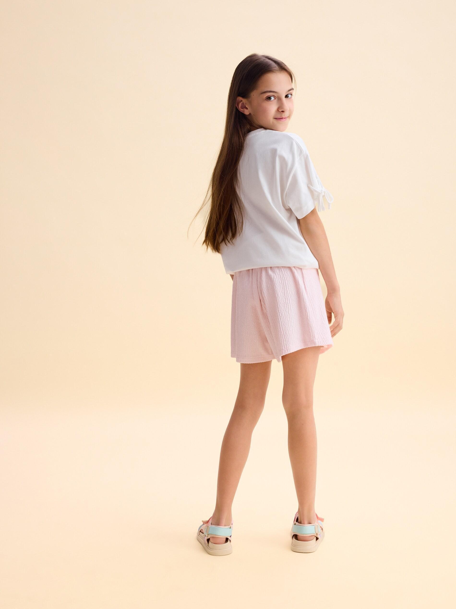 Pink Shorts With Wrap Front, Pink, large image number 4