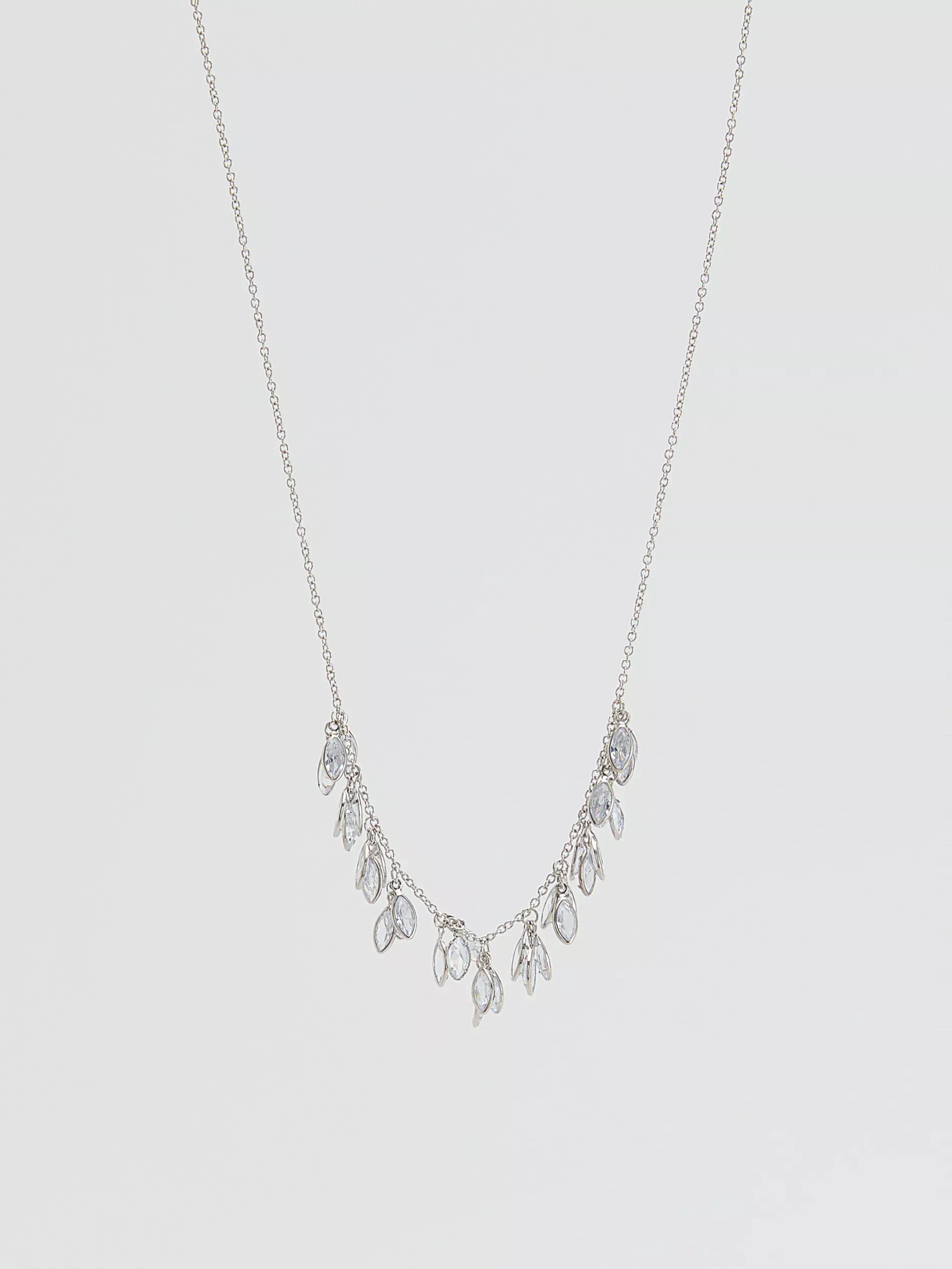 Silver Beaded Necklace, Silver, large image number 0