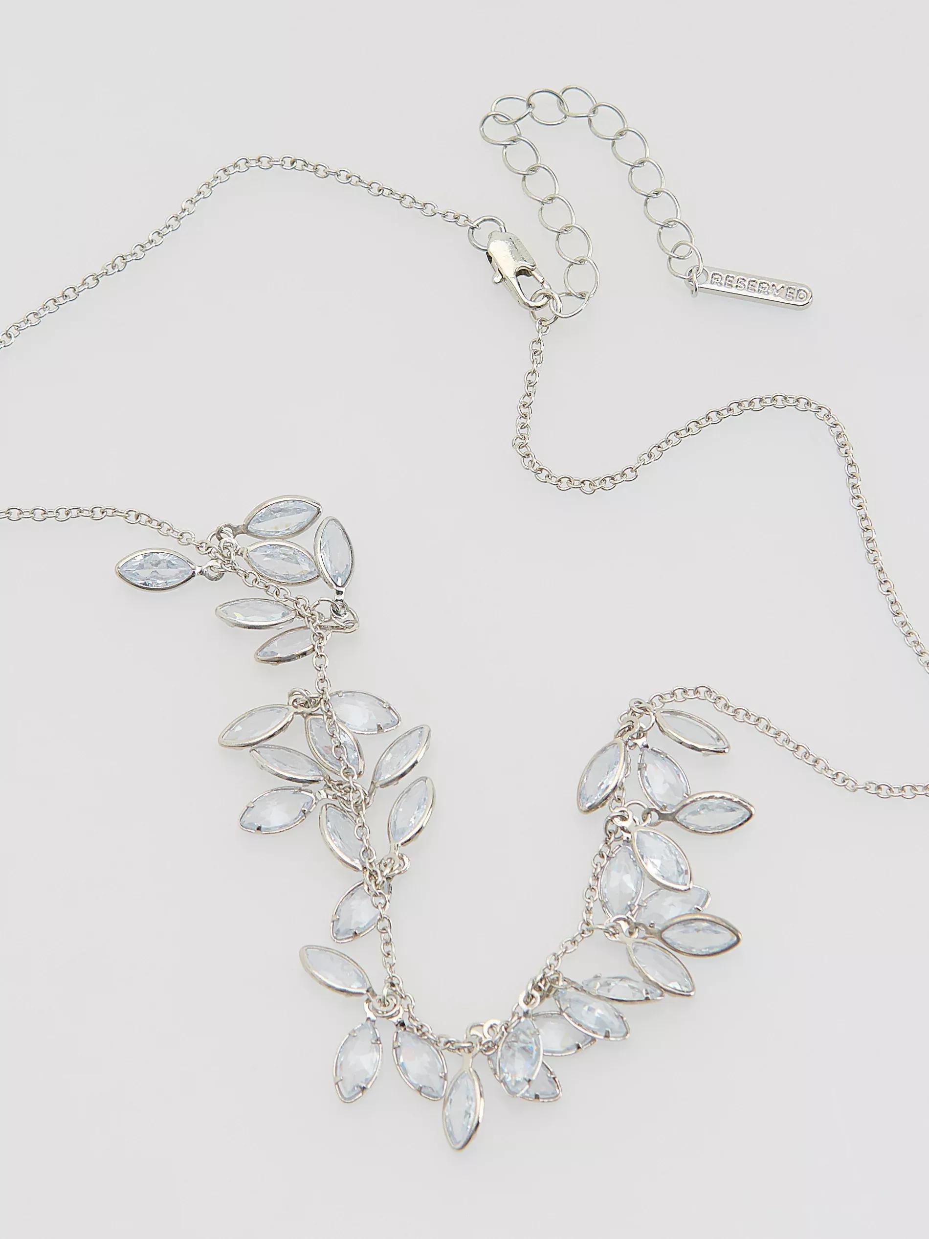 Silver Beaded Necklace, Silver, medium