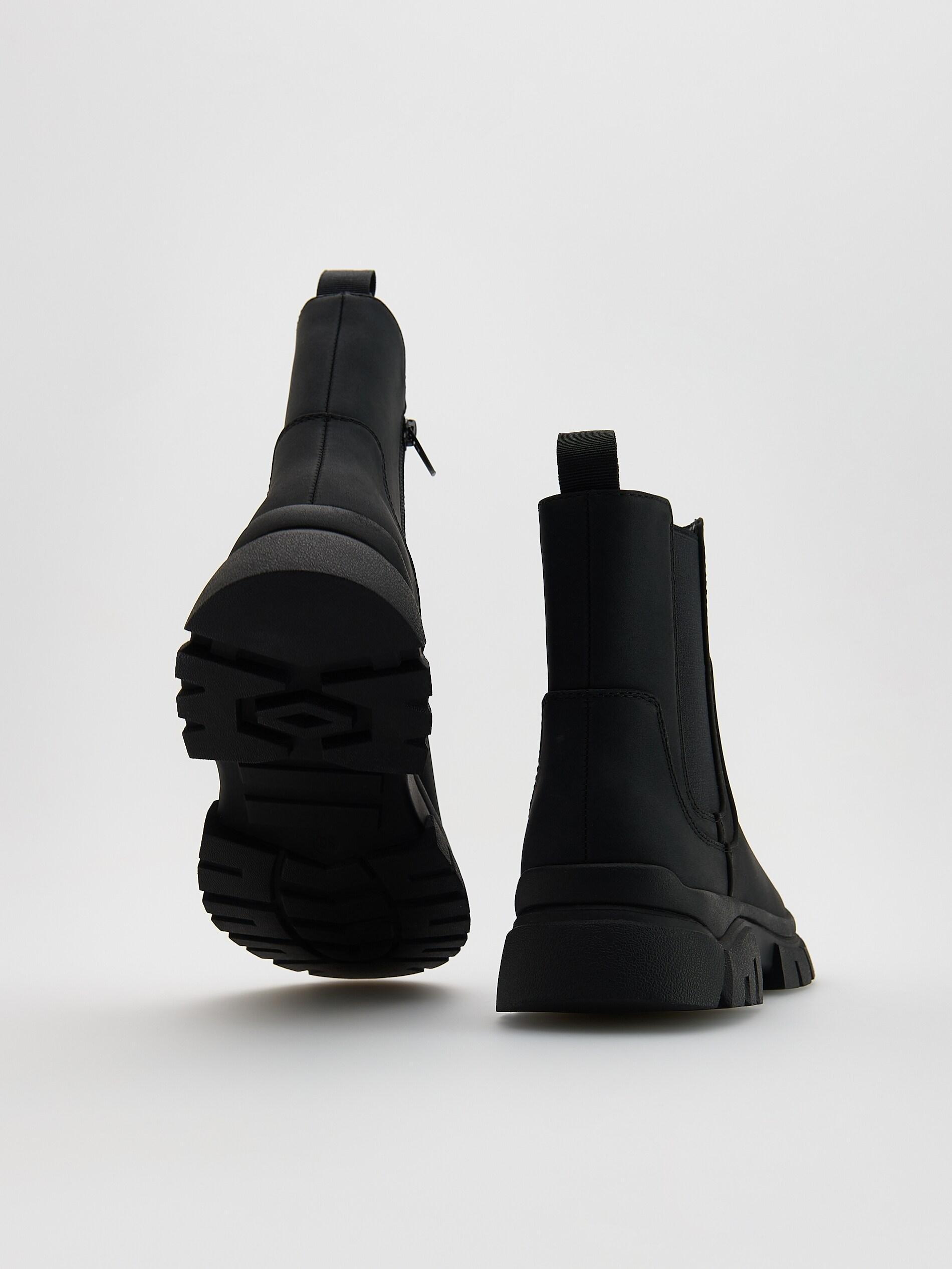 BLACK Faux leather ankle boots, Black, large image number 2