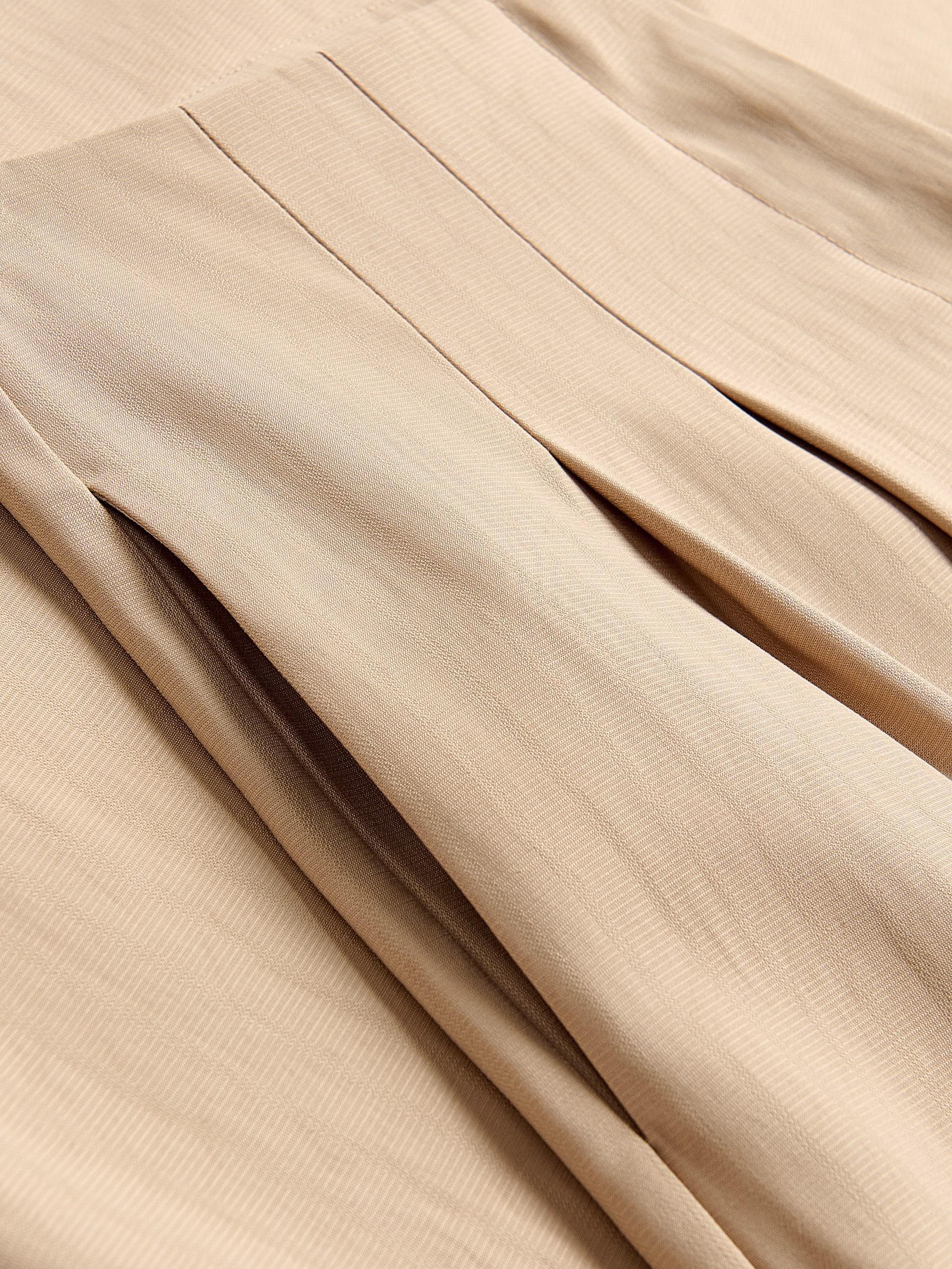 Beige Viscose Rich Trousers, Beige, large image number 4