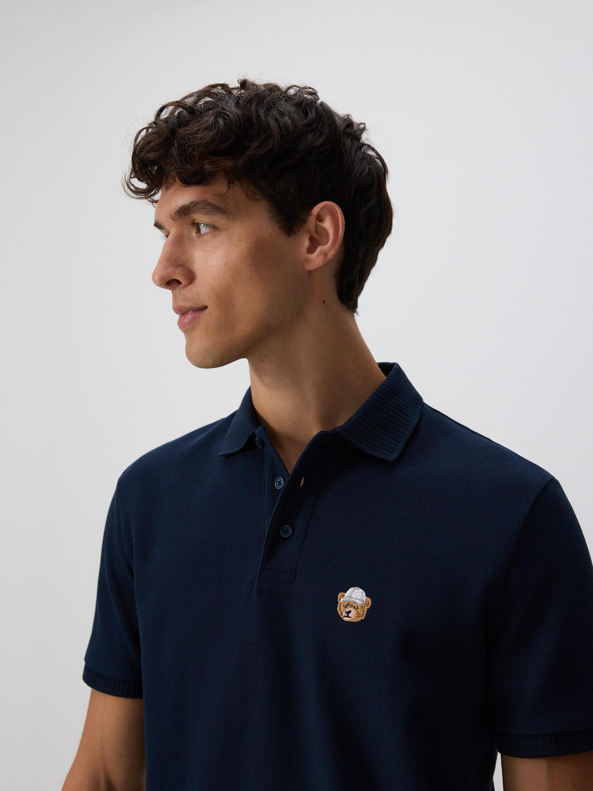 Navy Jersey Polo Shirt, Navy, large image number 2