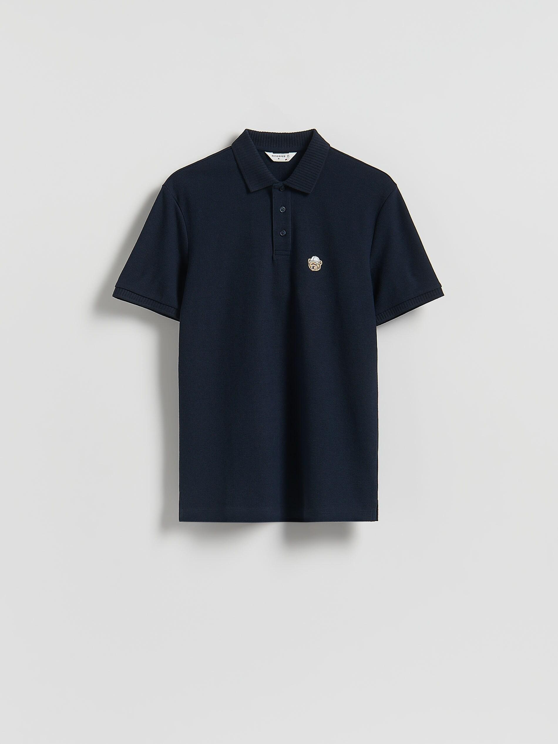Navy Jersey Polo Shirt, Navy, large image number 4