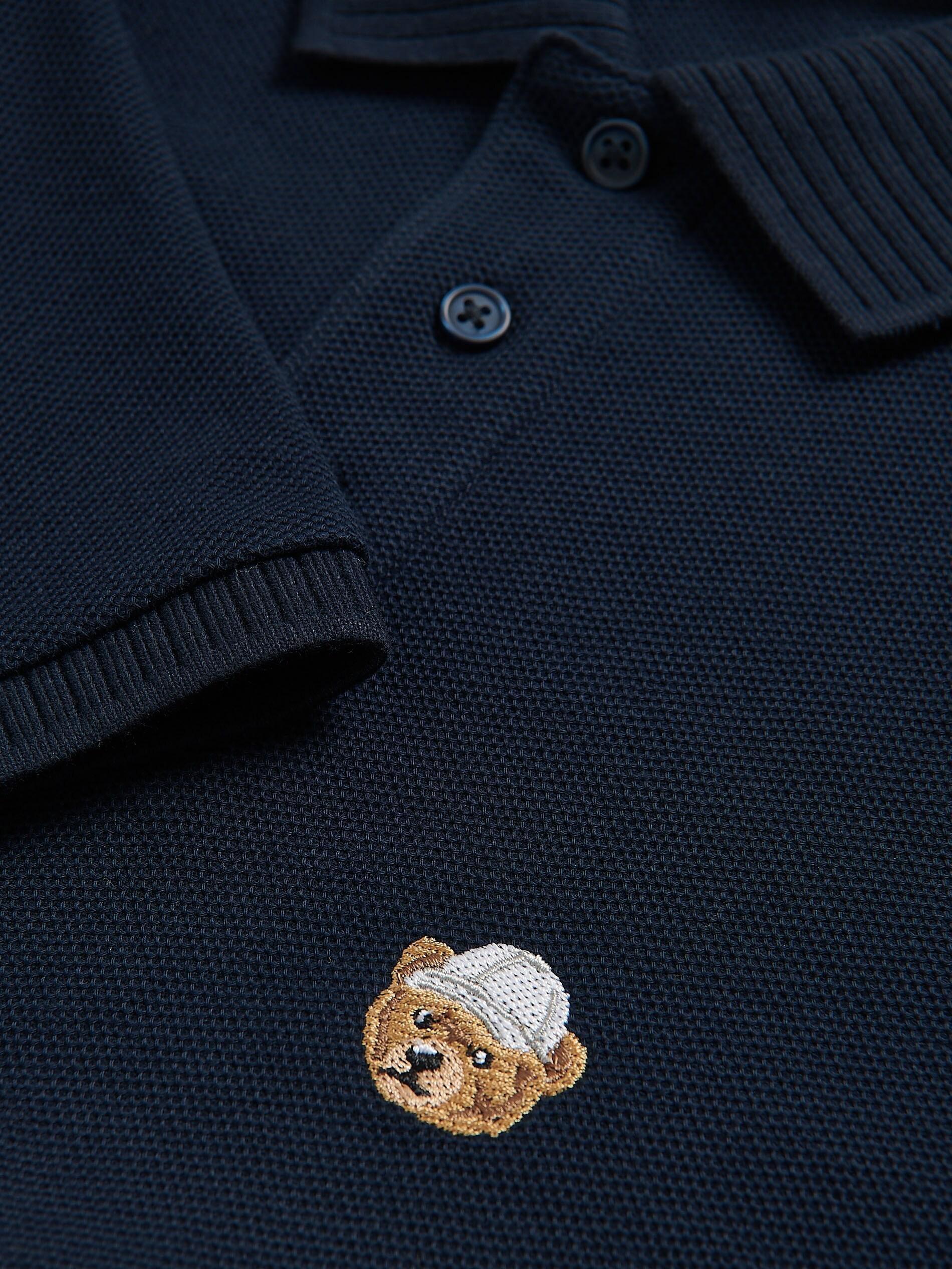 Navy Jersey Polo Shirt, Navy, large image number 5