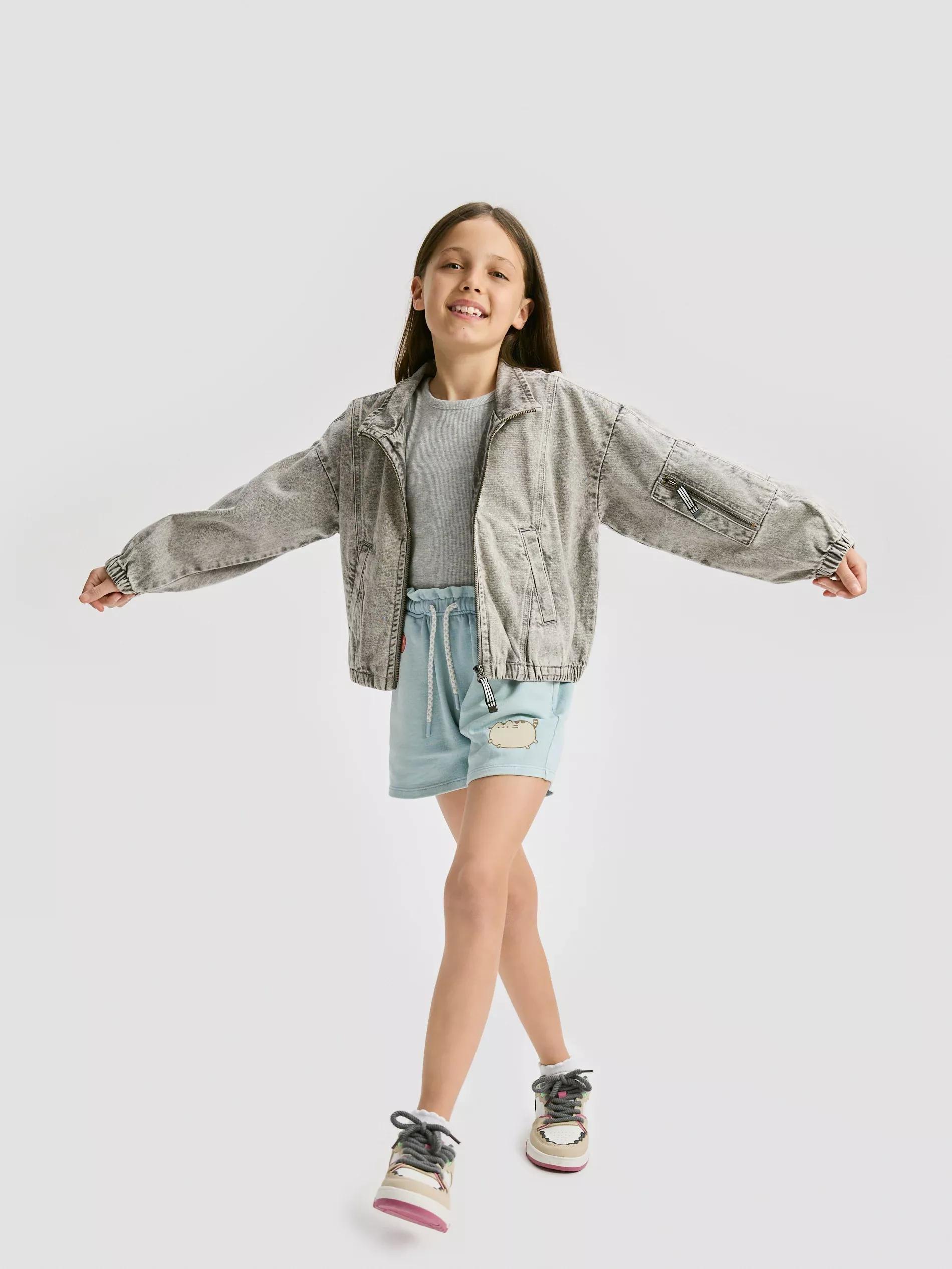 PALE BLUE Pusheen shorts, Blue, large image number 2