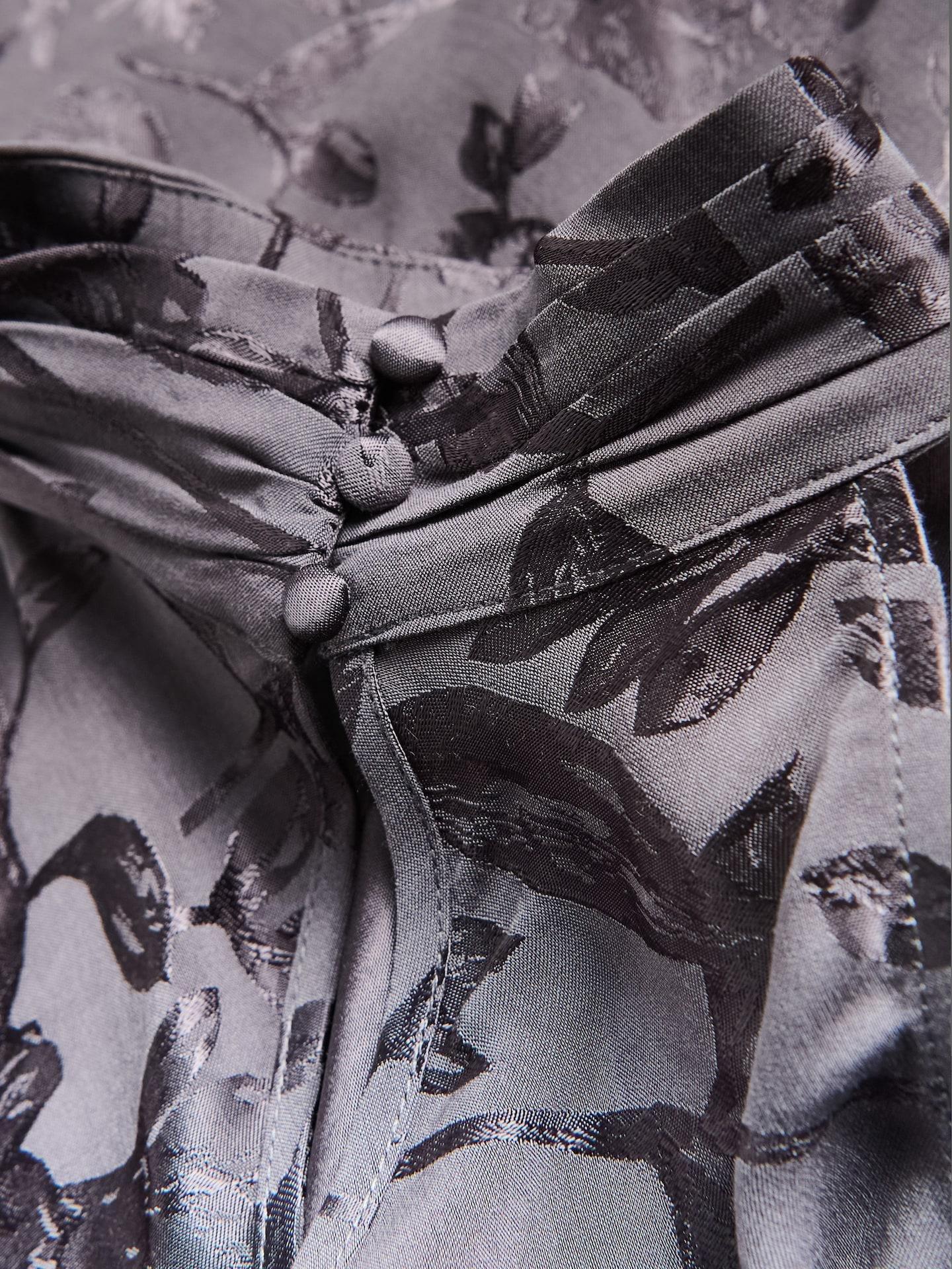 Grey Jacquard-Pattern Blouse, Grey, large image number 5