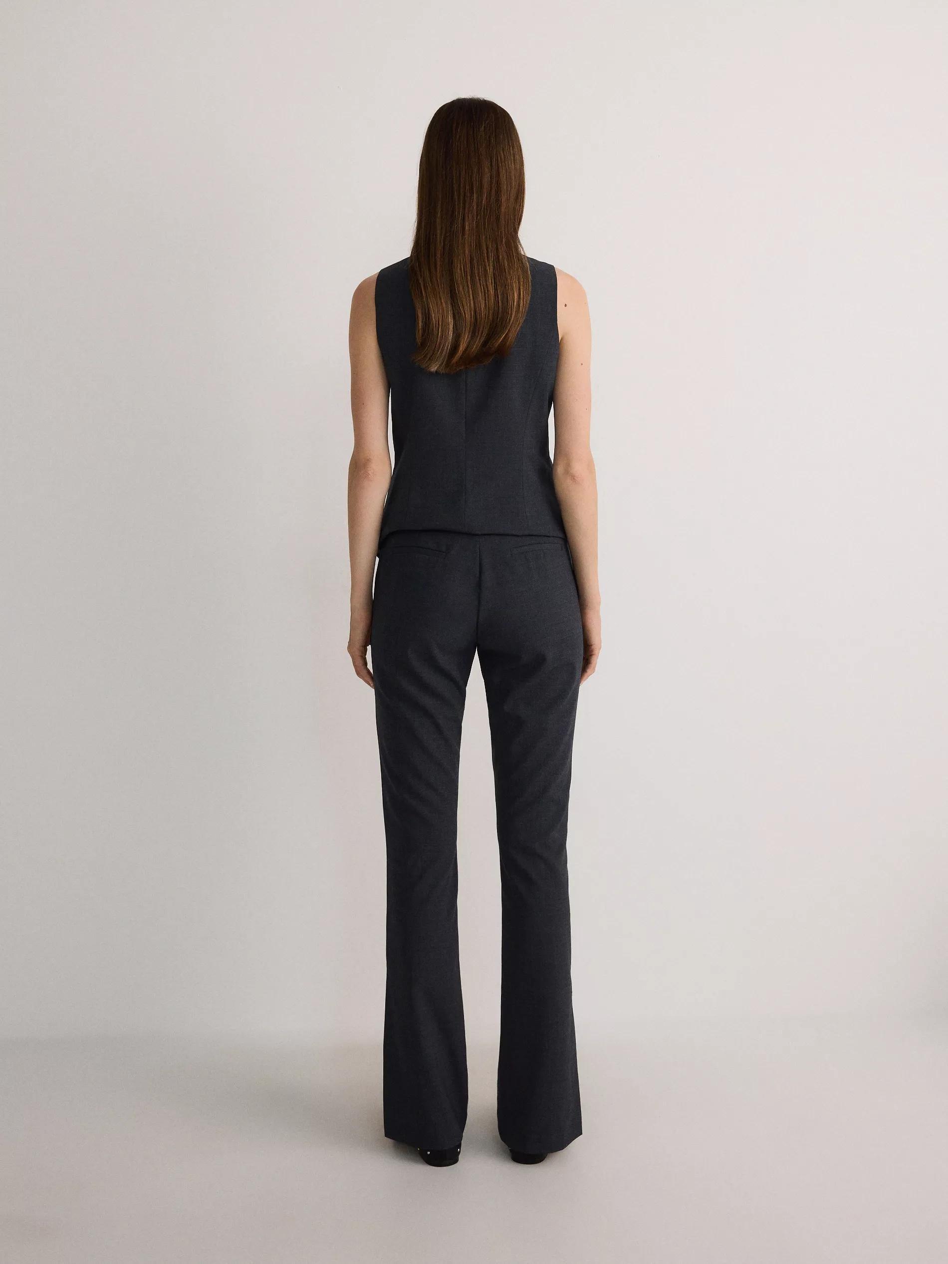 Grey Wool Blend Suit Trousers, , large image number 3