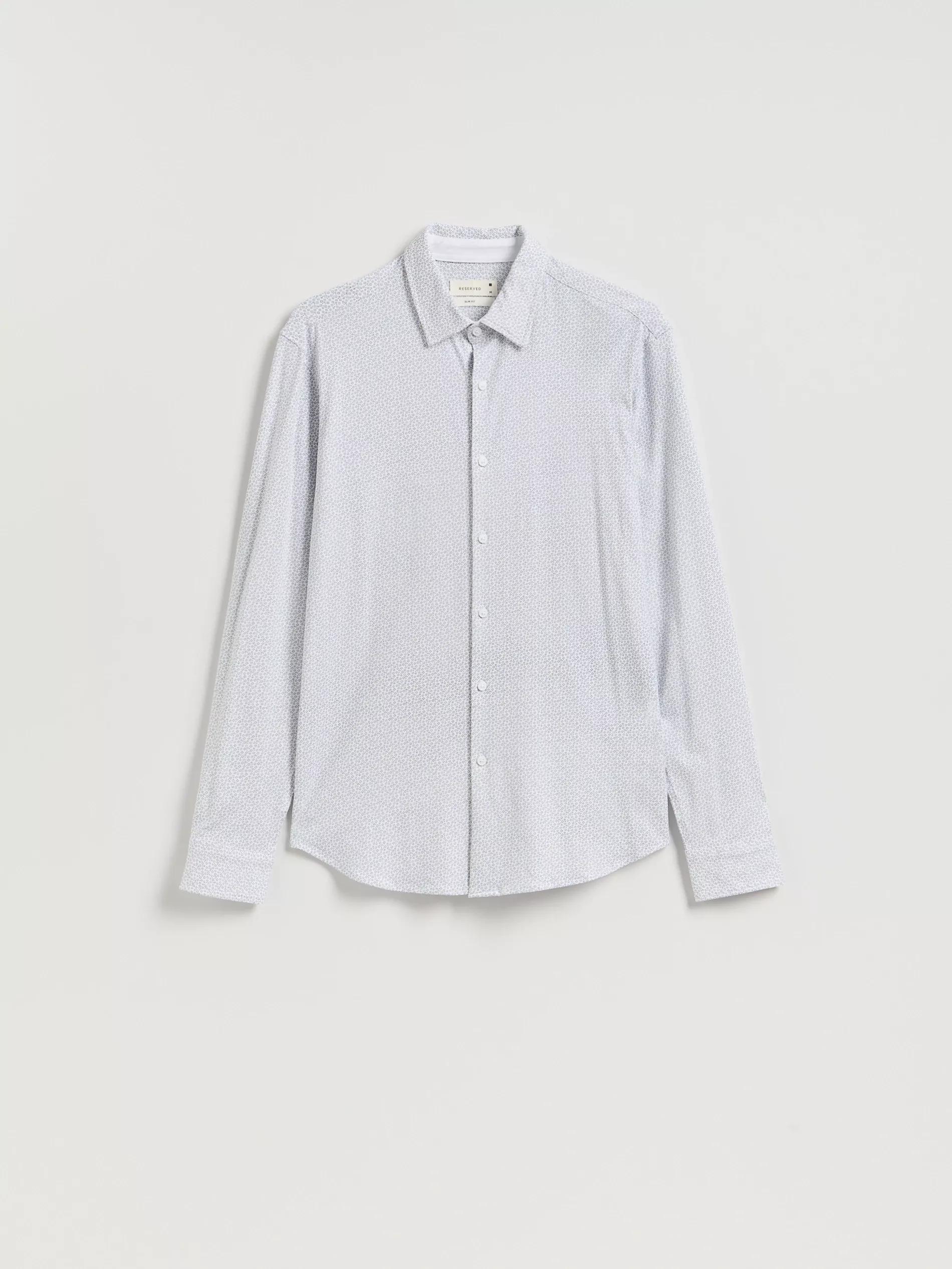 White Slim Fit Cotton Rich Shirt, White, medium