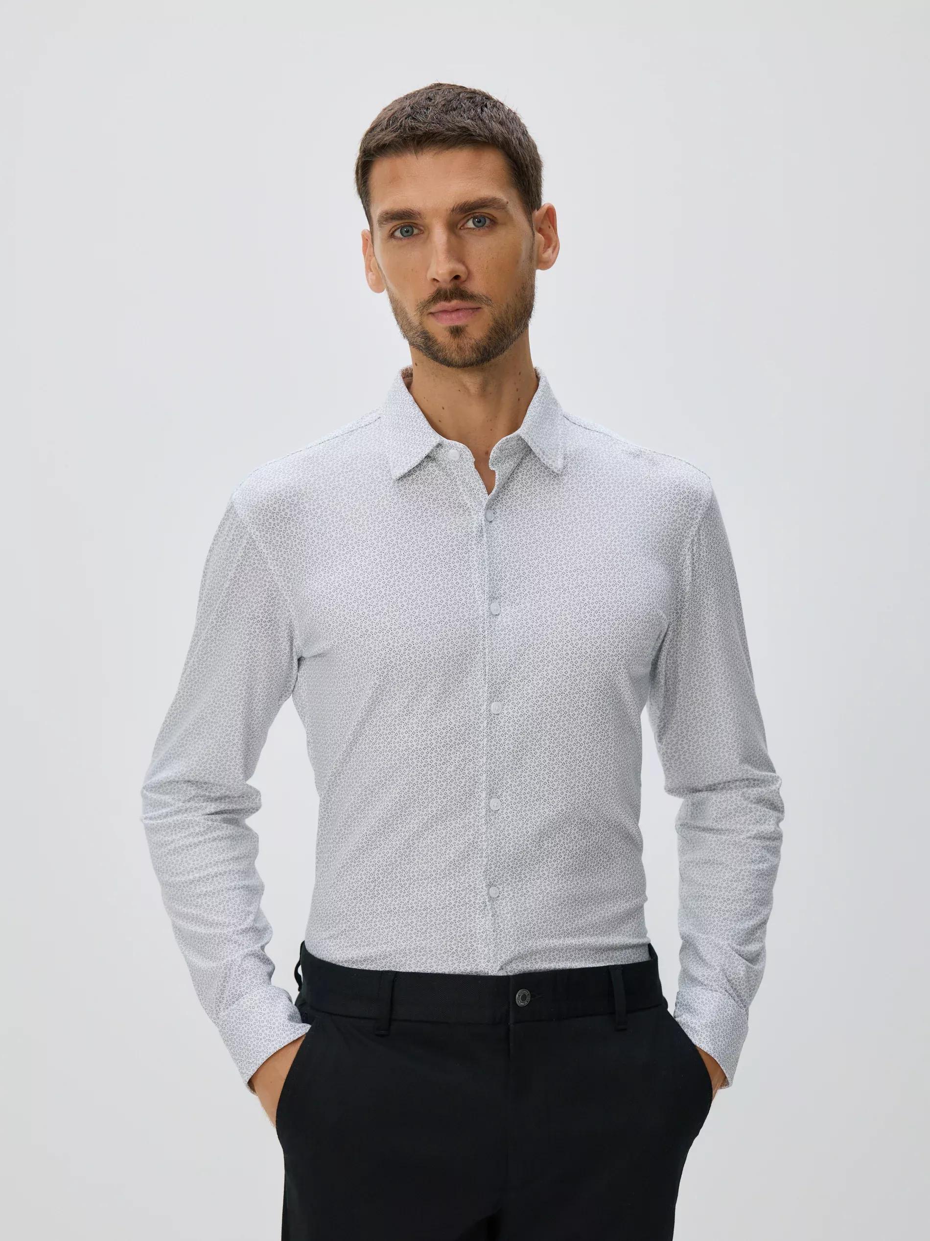 White Slim Fit Cotton Rich Shirt, White, medium