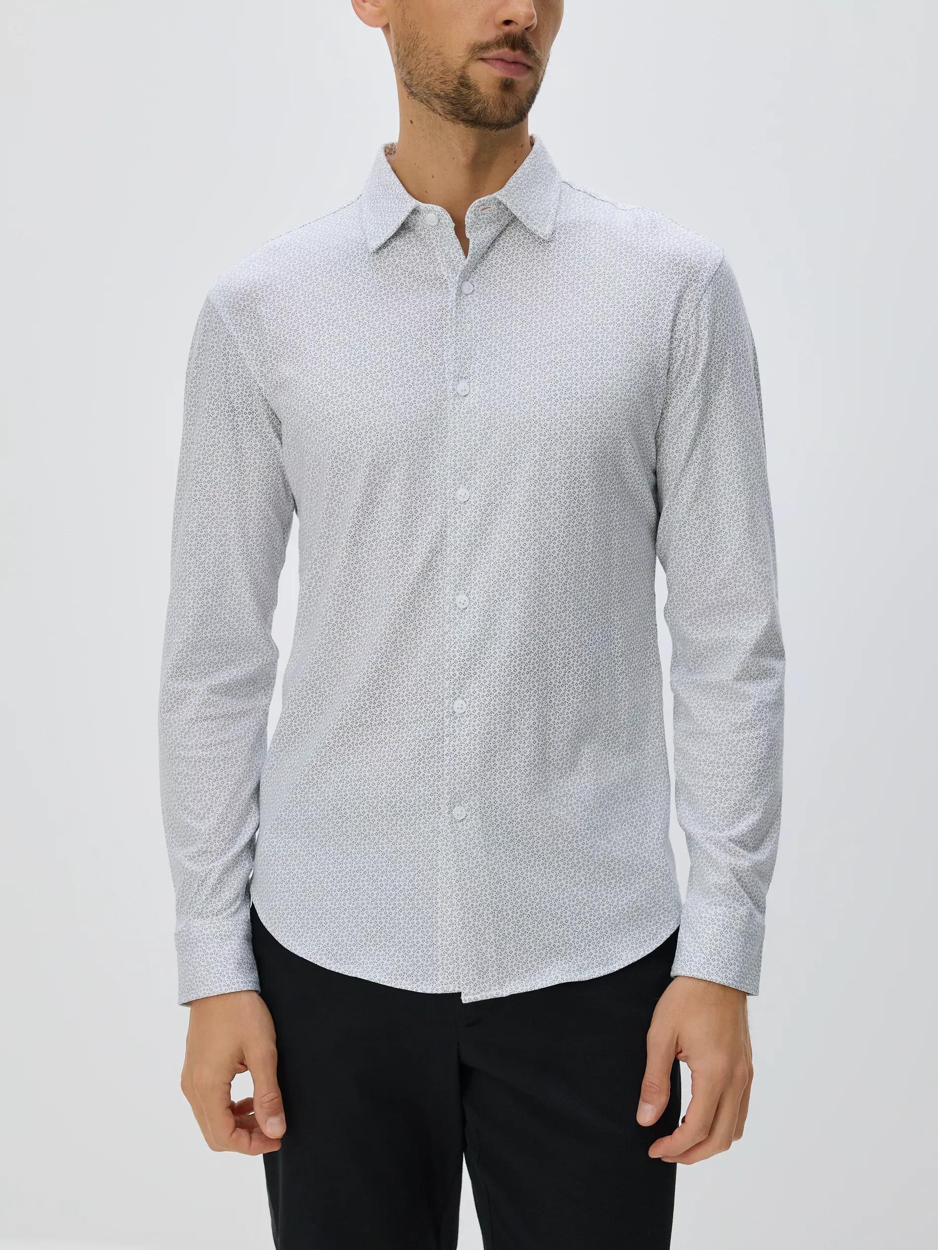 White Slim Fit Cotton Rich Shirt, White, medium