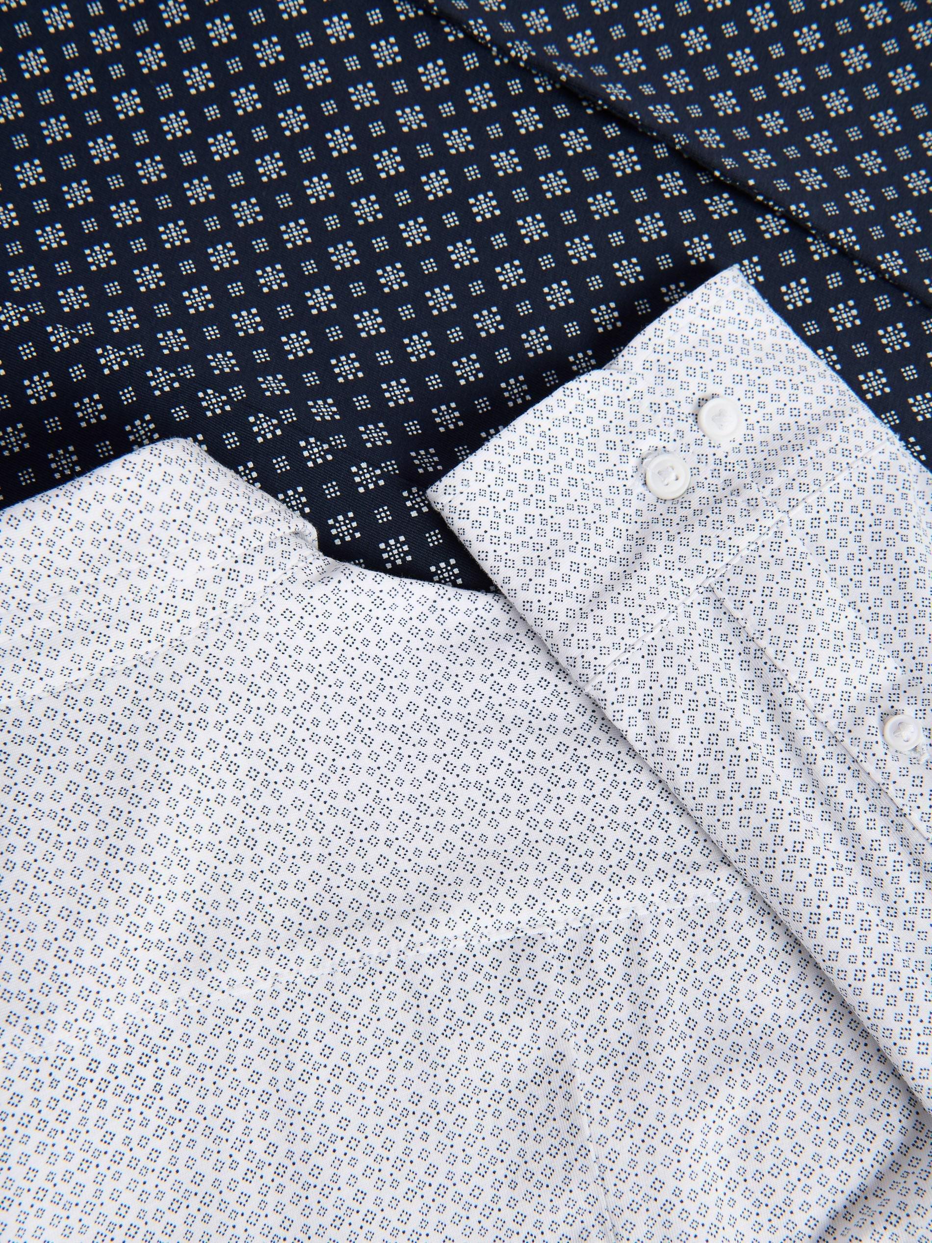 Navy Slim Fit Cotton Rich Shirt, Navy, large image number 1