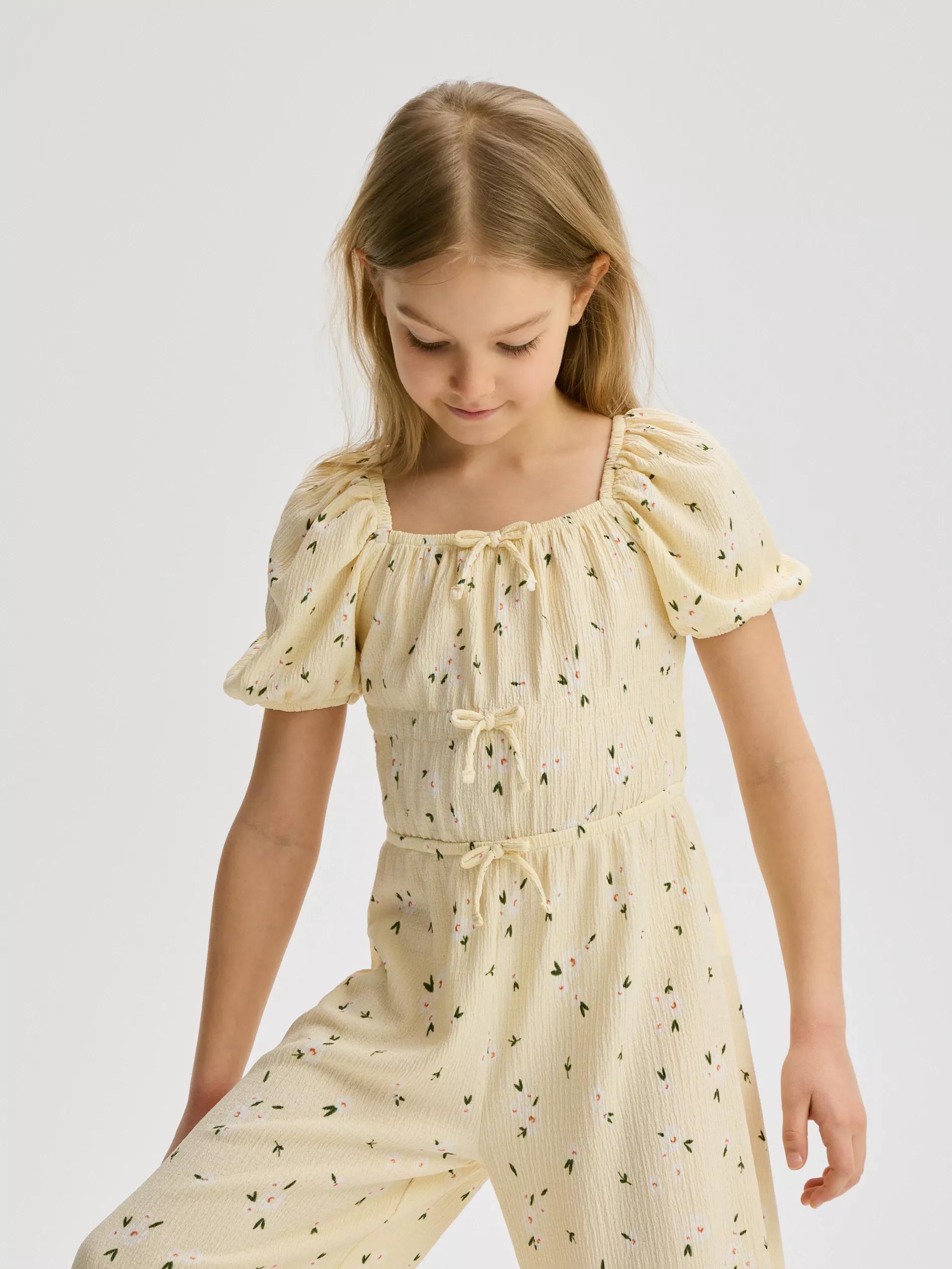 Yellow Patterned Jumpsuit, Yellow, large image number 3