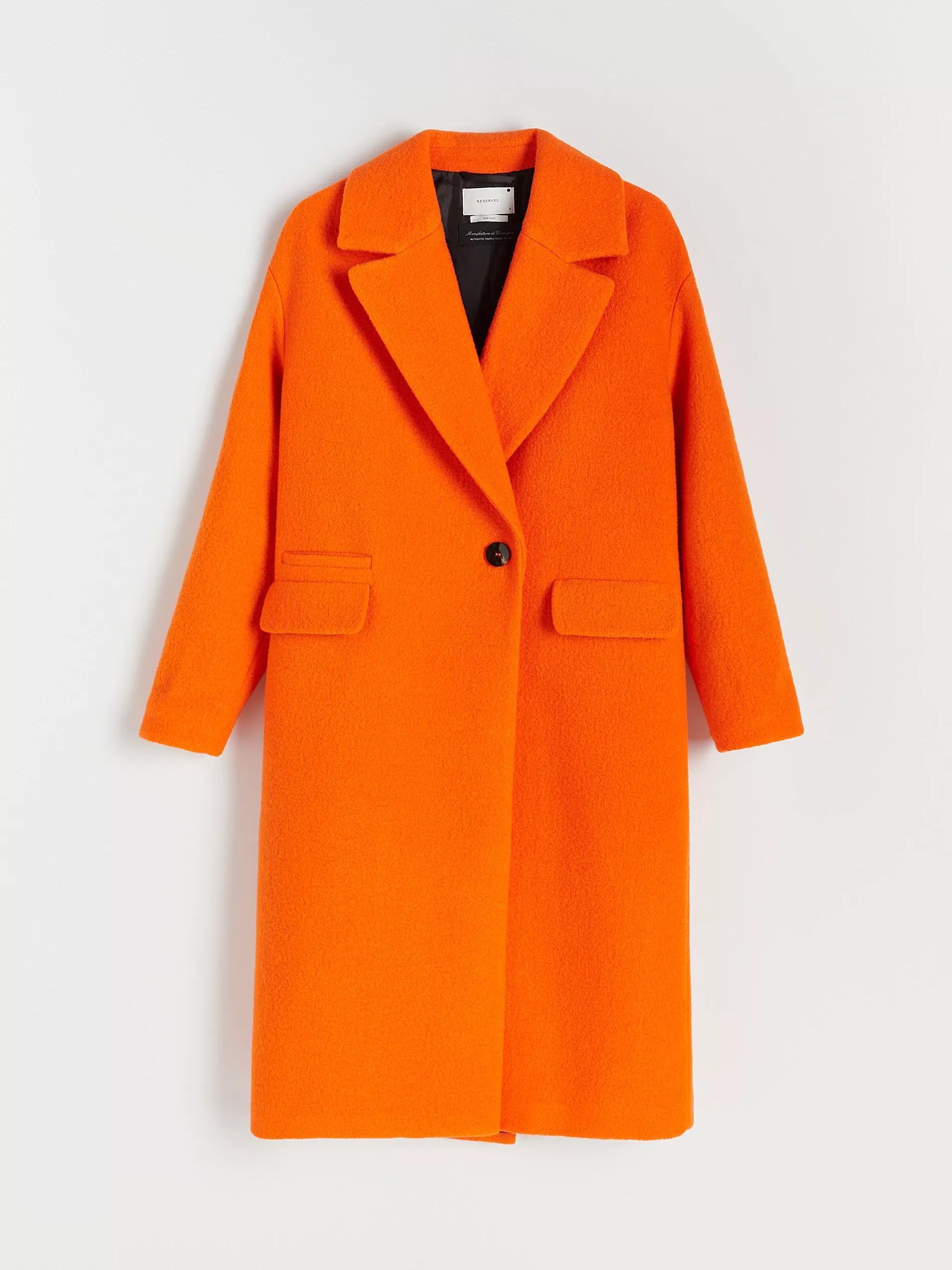 Orange Wool Blend Coat, , large image number 2