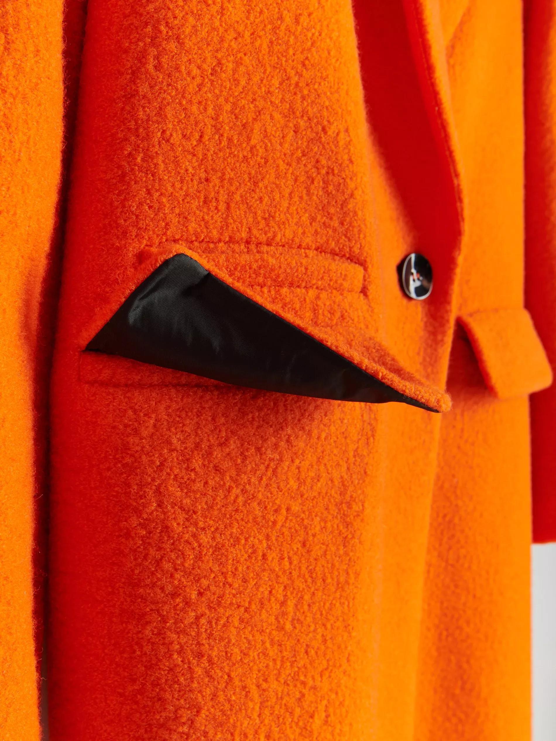 Orange Wool Blend Coat, , large image number 3
