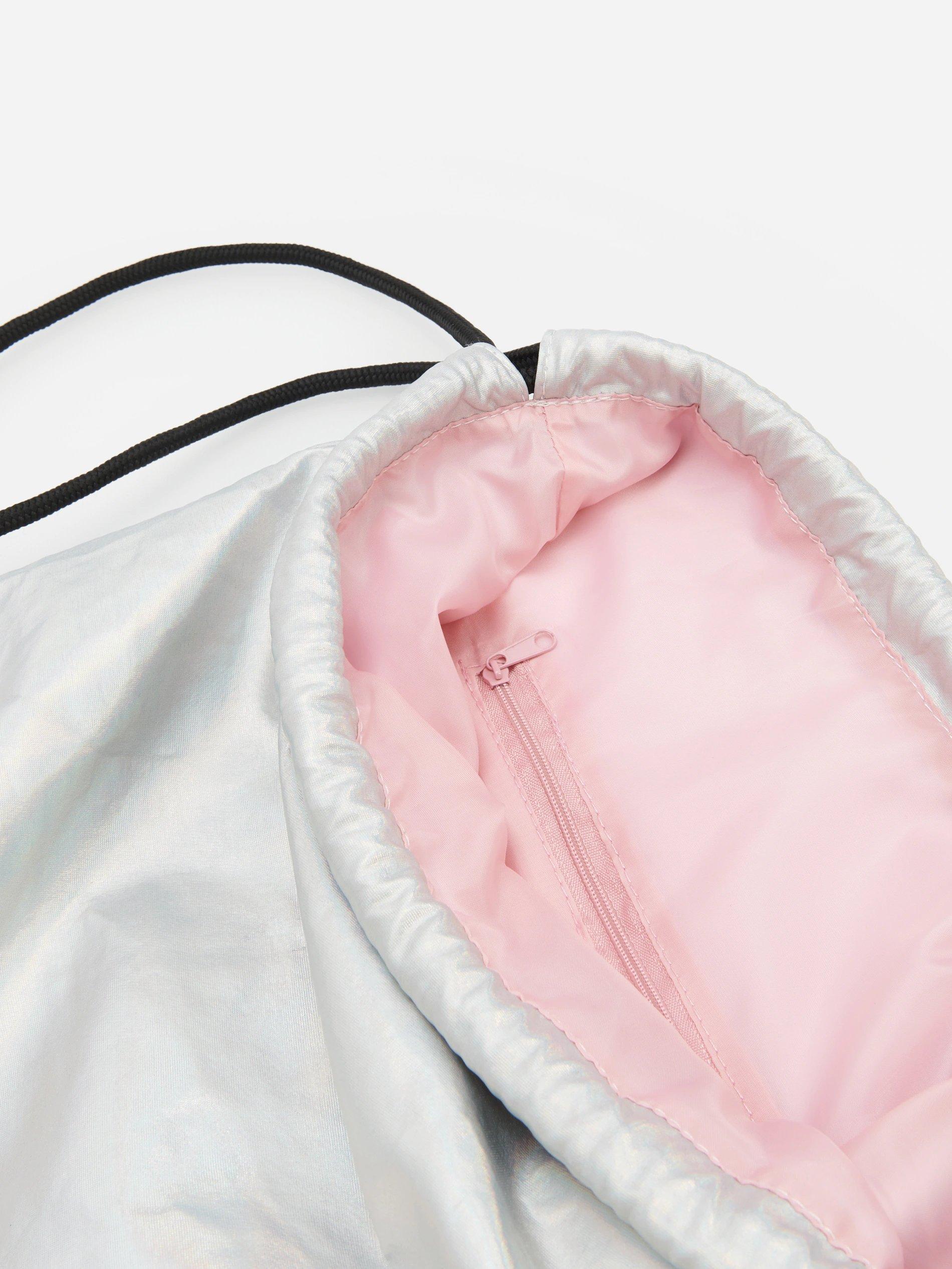 Silver Holographic Effect Drawstring Bag, Kids Girl, , large image number 4