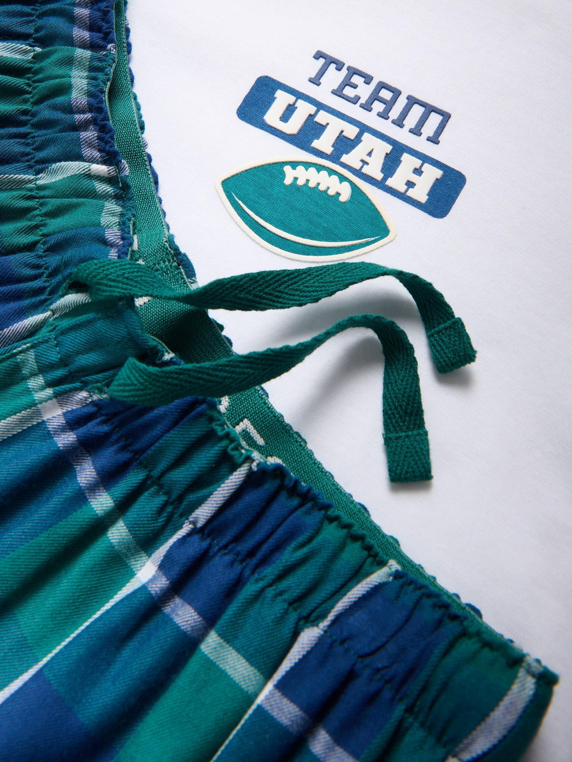 White Two Piece Pyjama Set, White, large image number 1