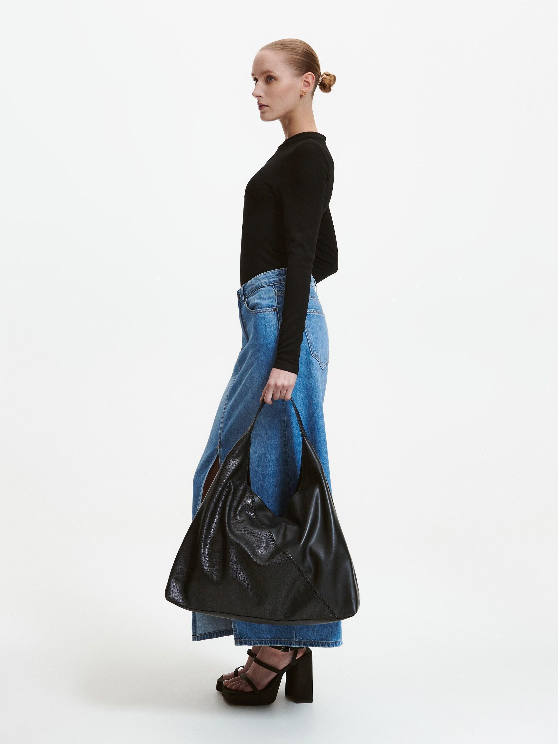 Black Big Shoulder Bag, , large image number 1