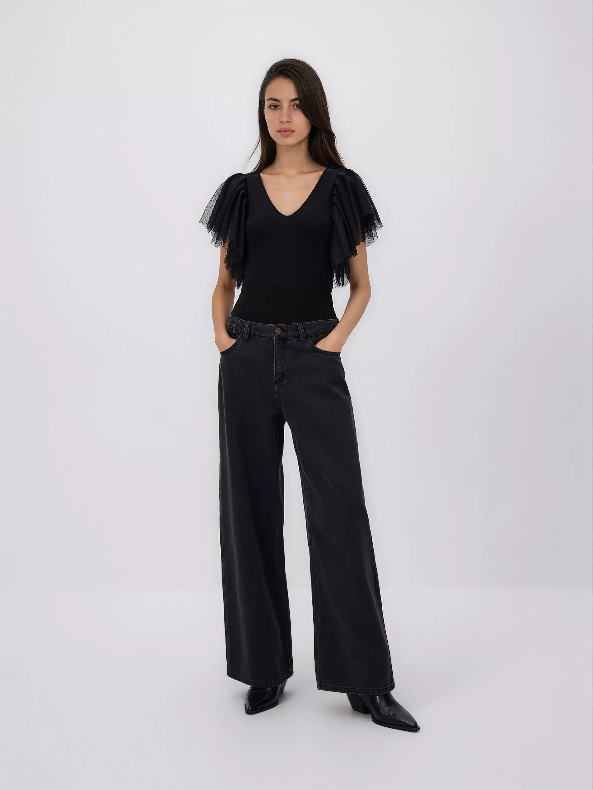 Black Body With Decorative Sleeves, Black, large image number 2