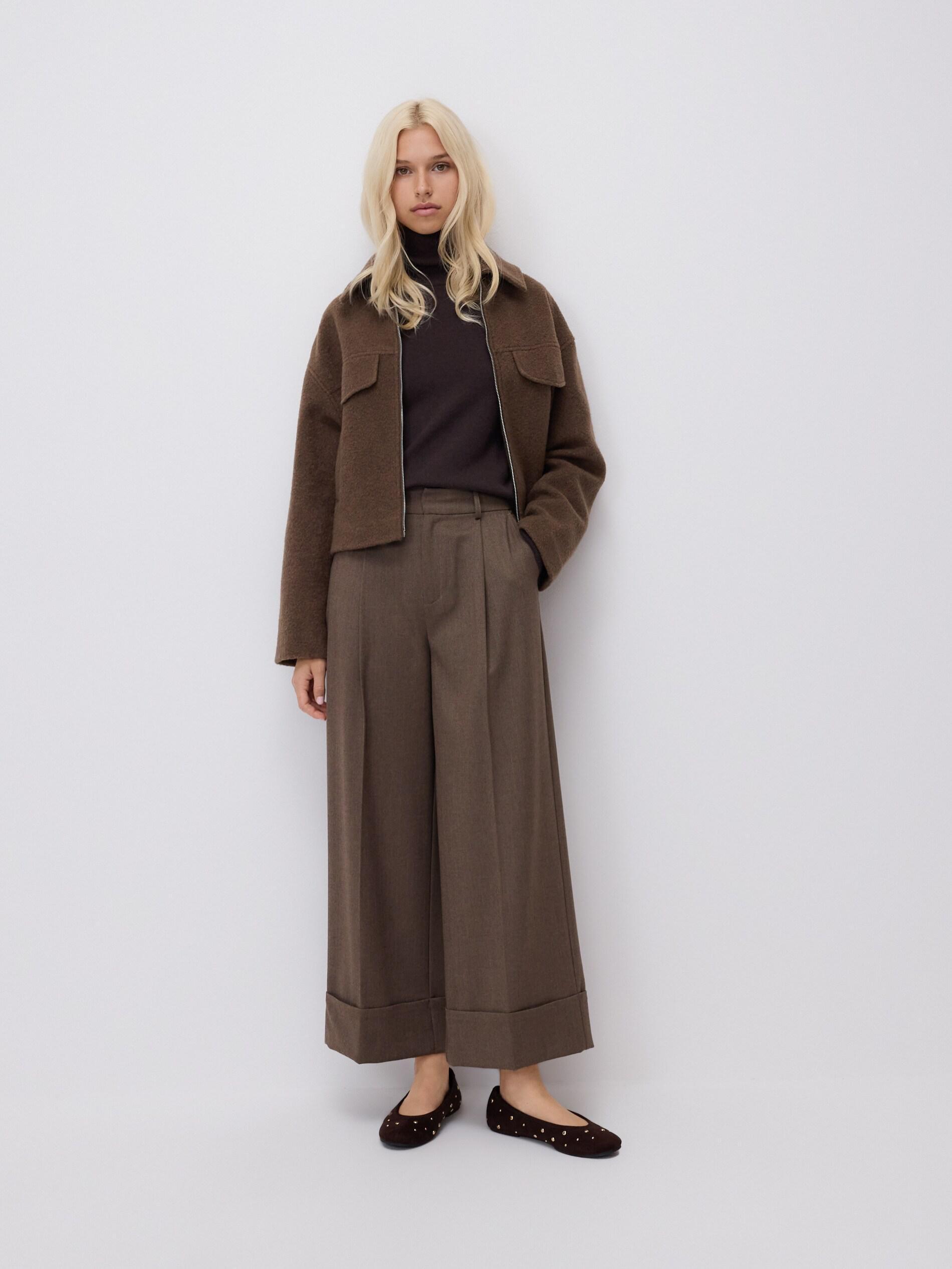 Brown Trousers With Cuffs, Brown, large image number 2