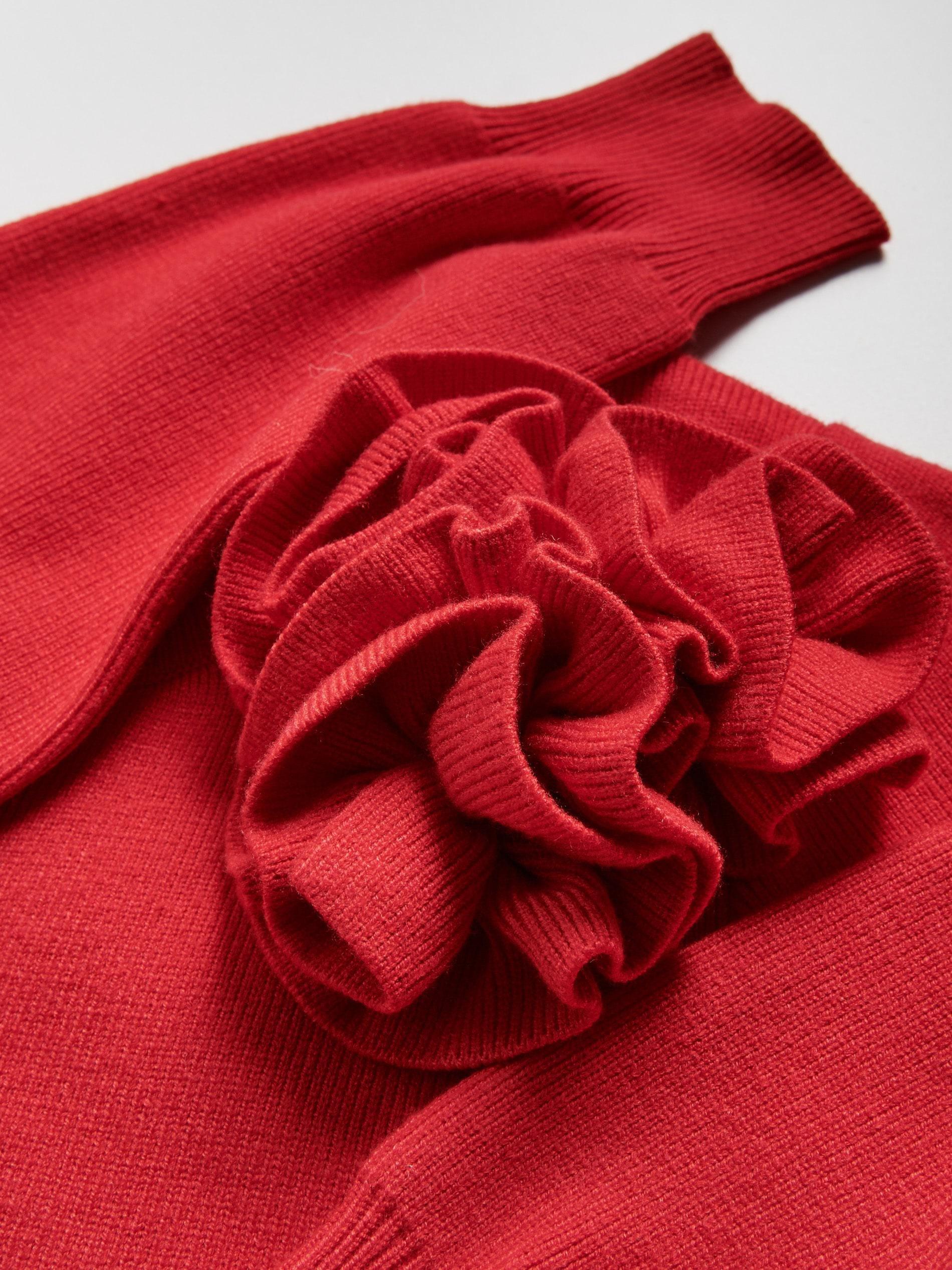 Red Cardigan With Applique, Red, large image number 5