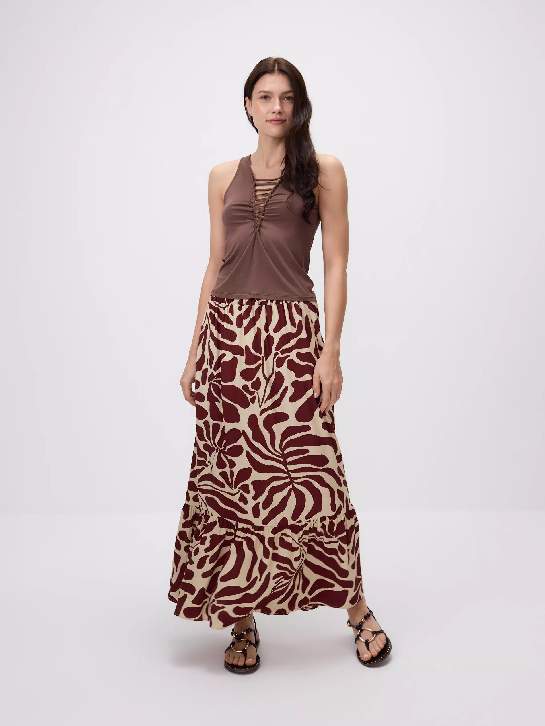 Brown Viscose Rich Top, Brown, large image number 2