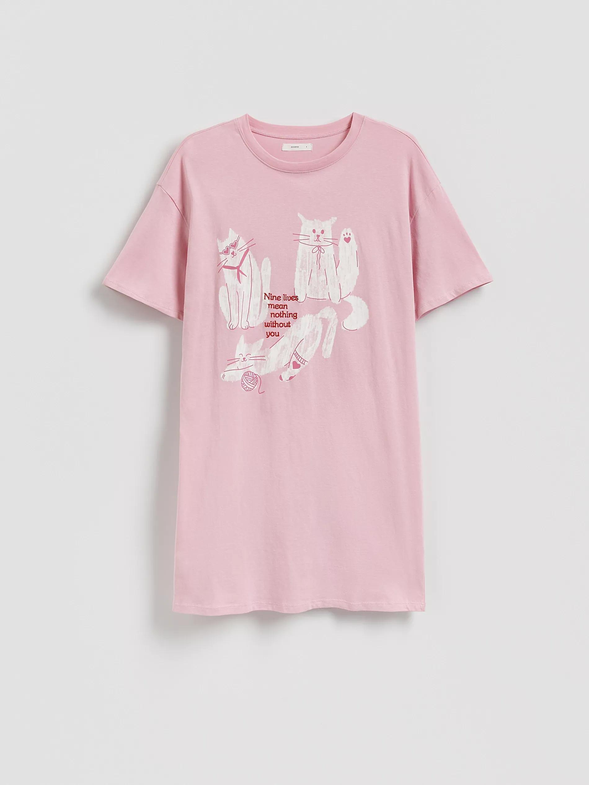 Pink Printed Nightdress, Pink, large image number 0