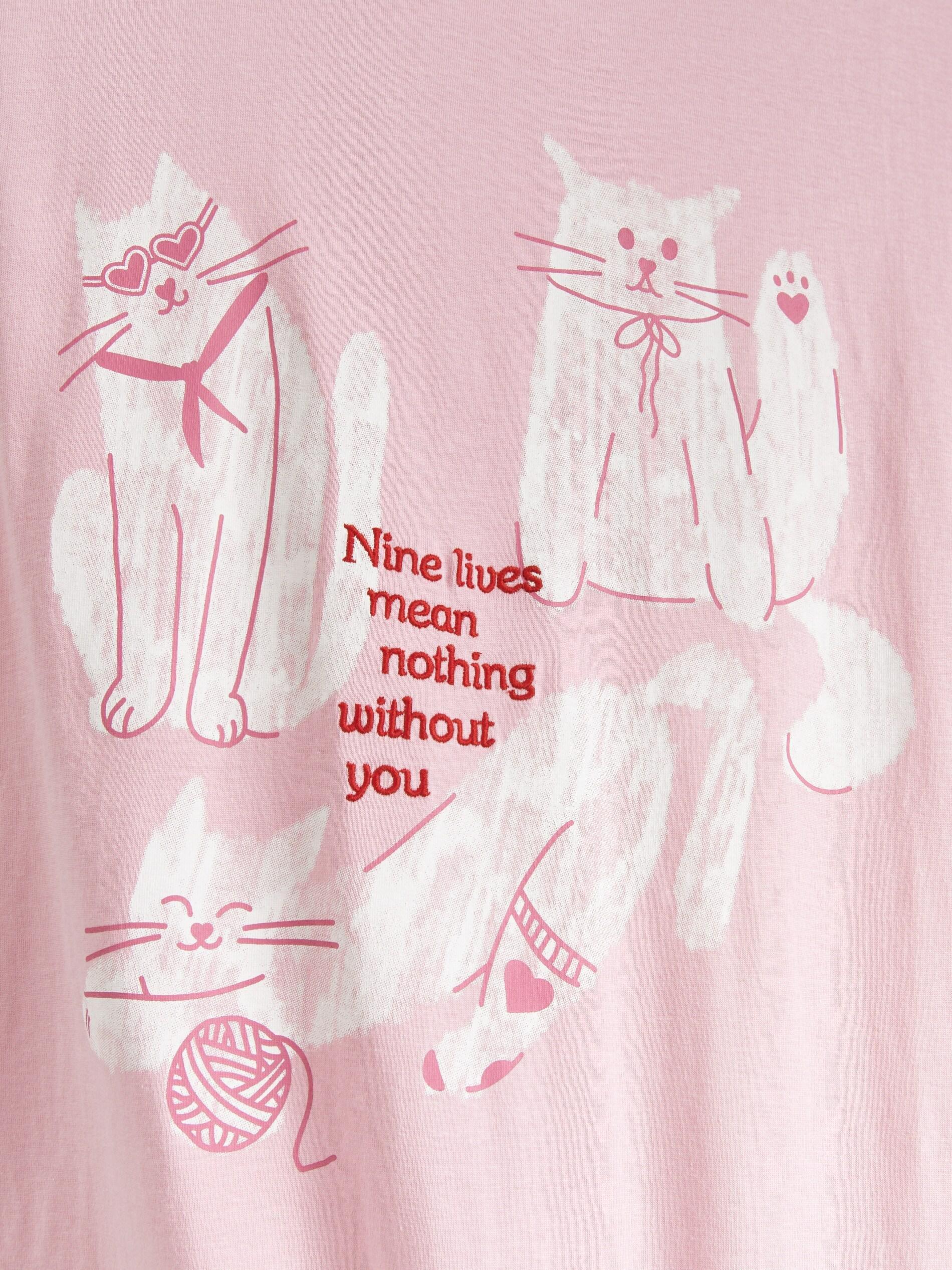 Pink Printed Nightdress, Pink, large image number 1