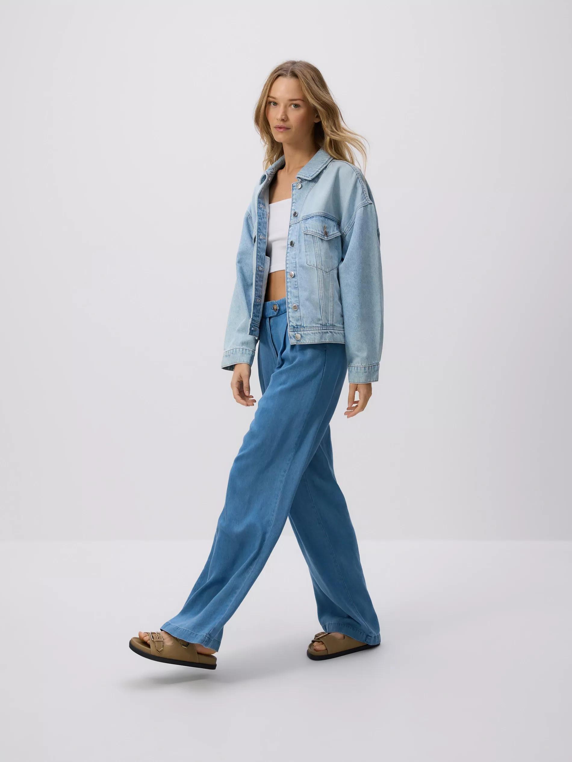 Blue Jeans Wide Leg Lyocell Jeans, Blue, medium