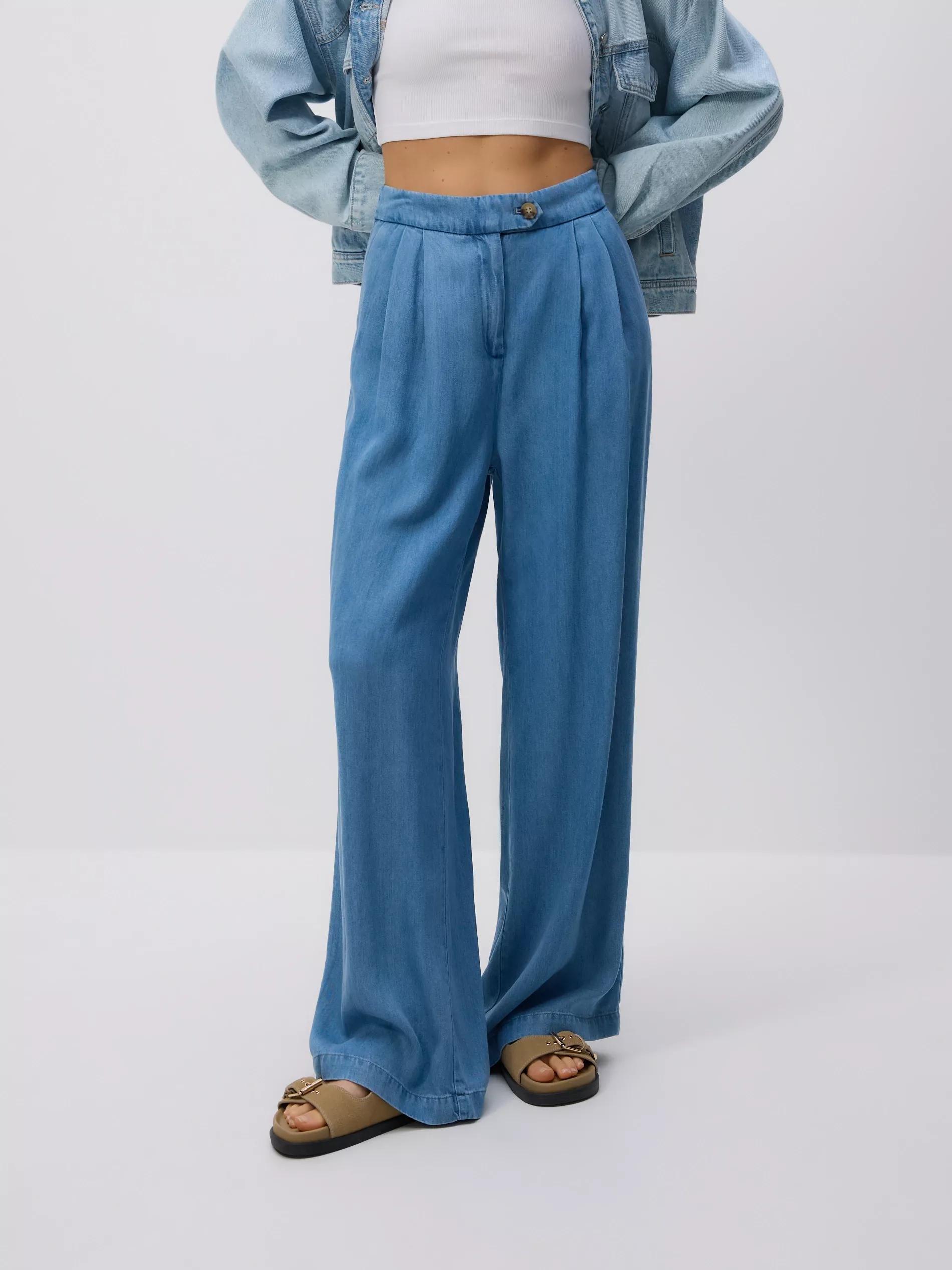 Blue Jeans Wide Leg Lyocell Jeans, Blue, medium