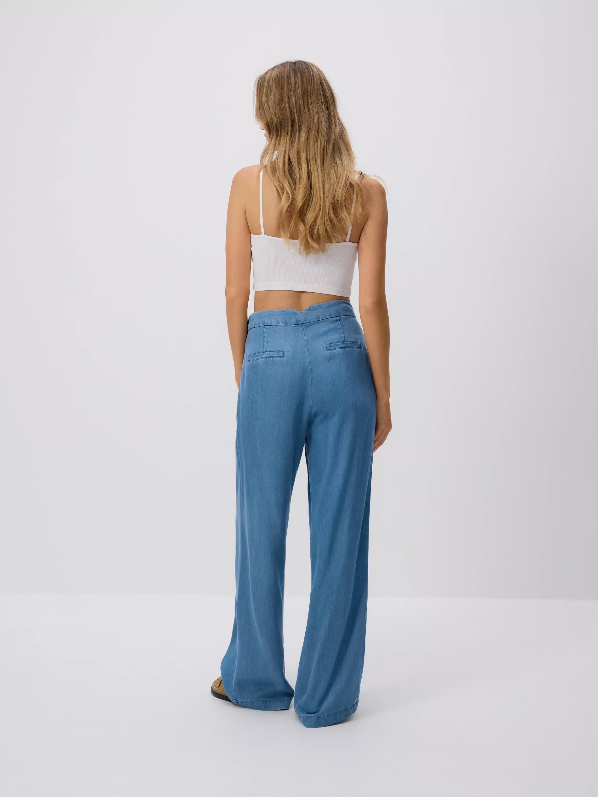 Blue Jeans Wide Leg Lyocell Jeans, Blue, large image number 3