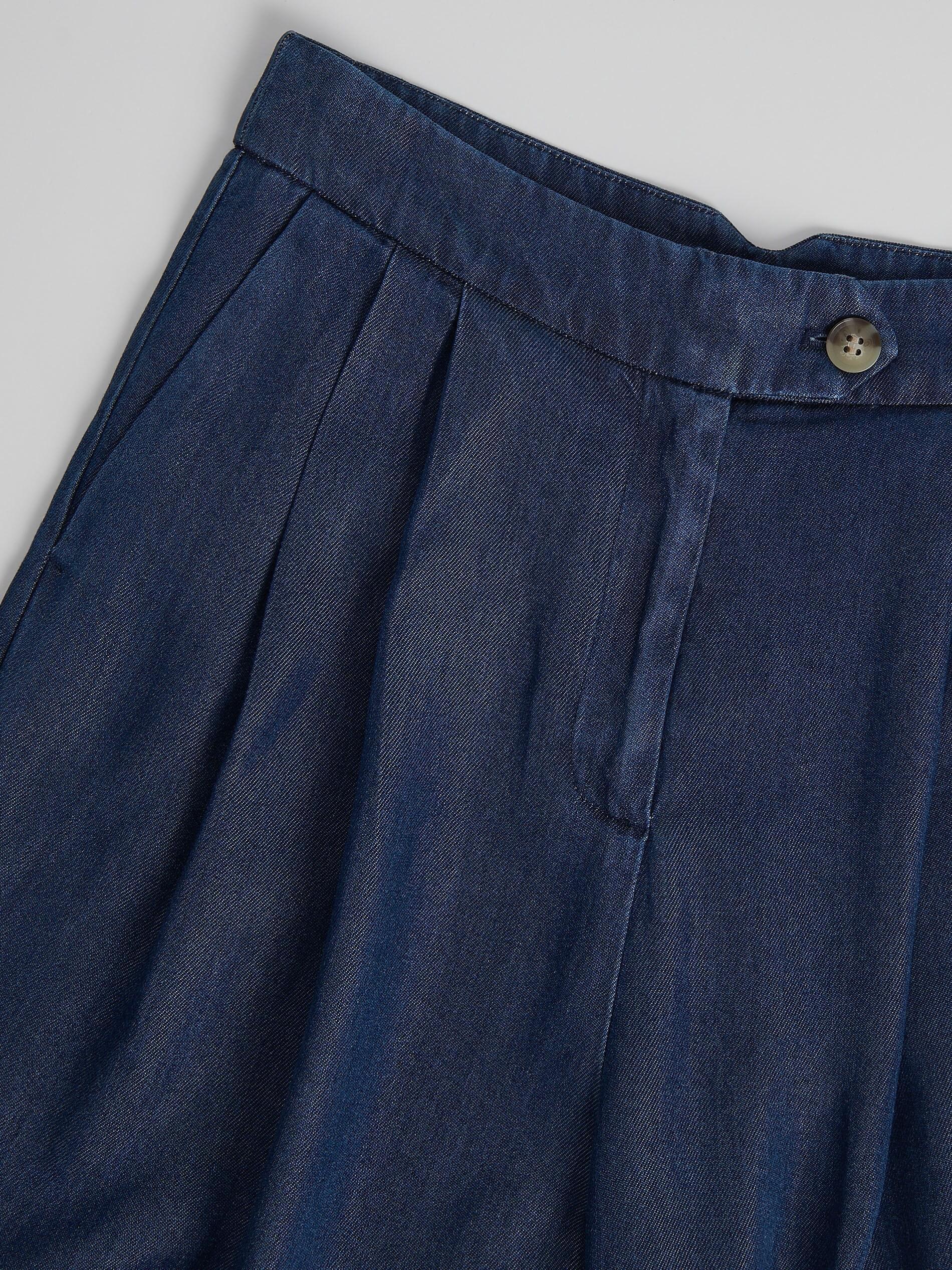 Navy Wide Leg Lyocell Jeans, Navy, large image number 5