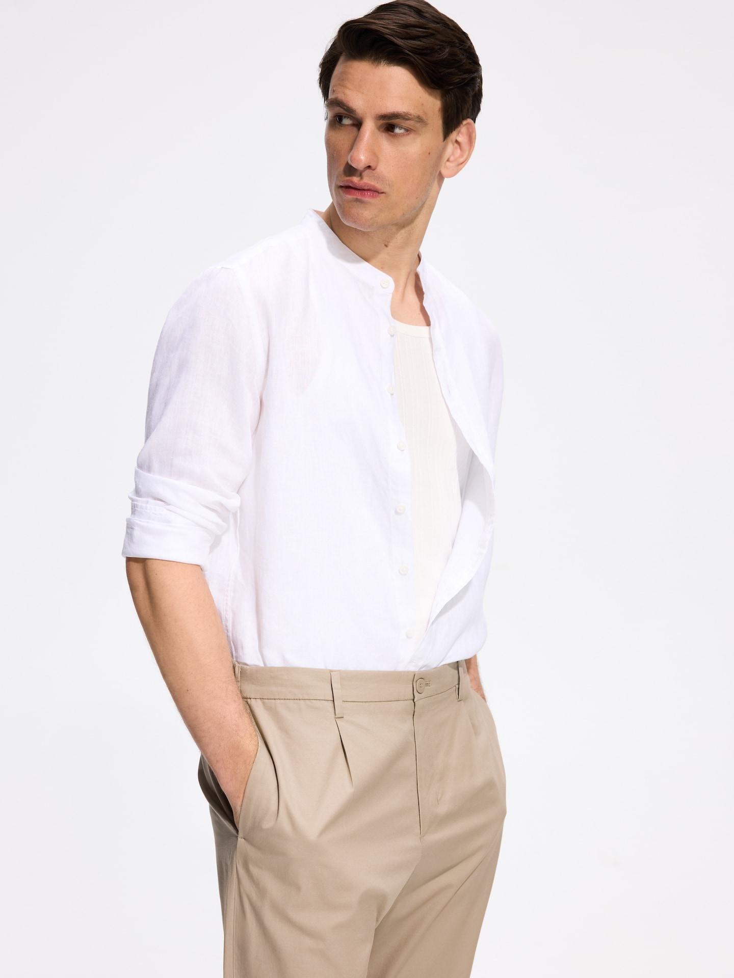Brown Jogger Trousers With Linen Blend, Brown, large image number 4