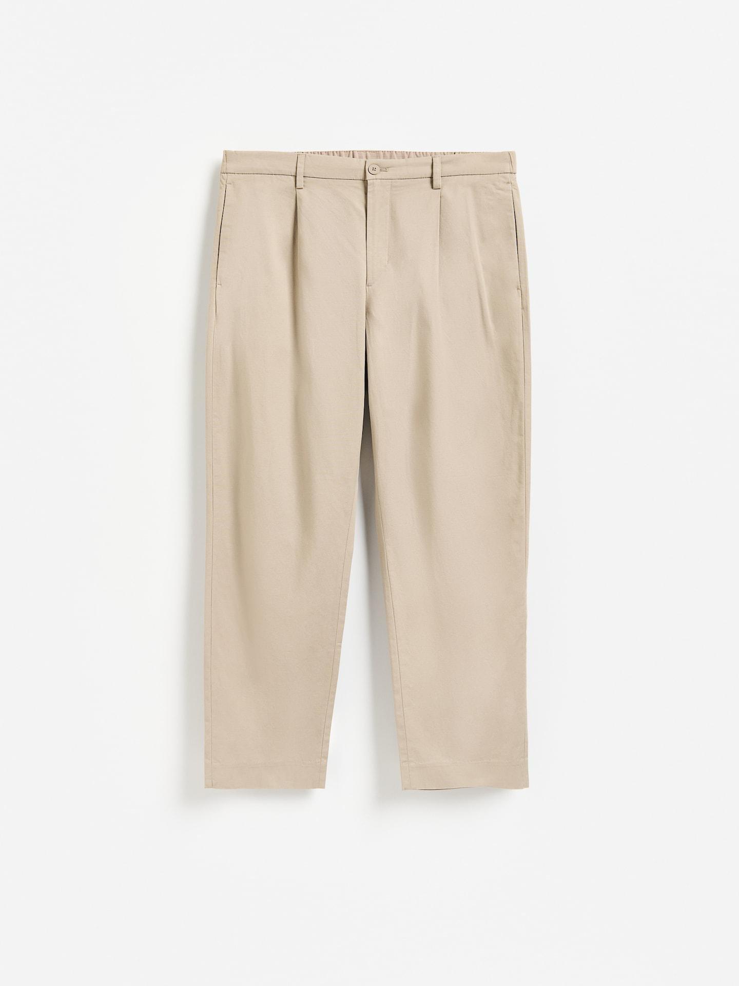 Brown Jogger Trousers With Linen Blend, Brown, large image number 6