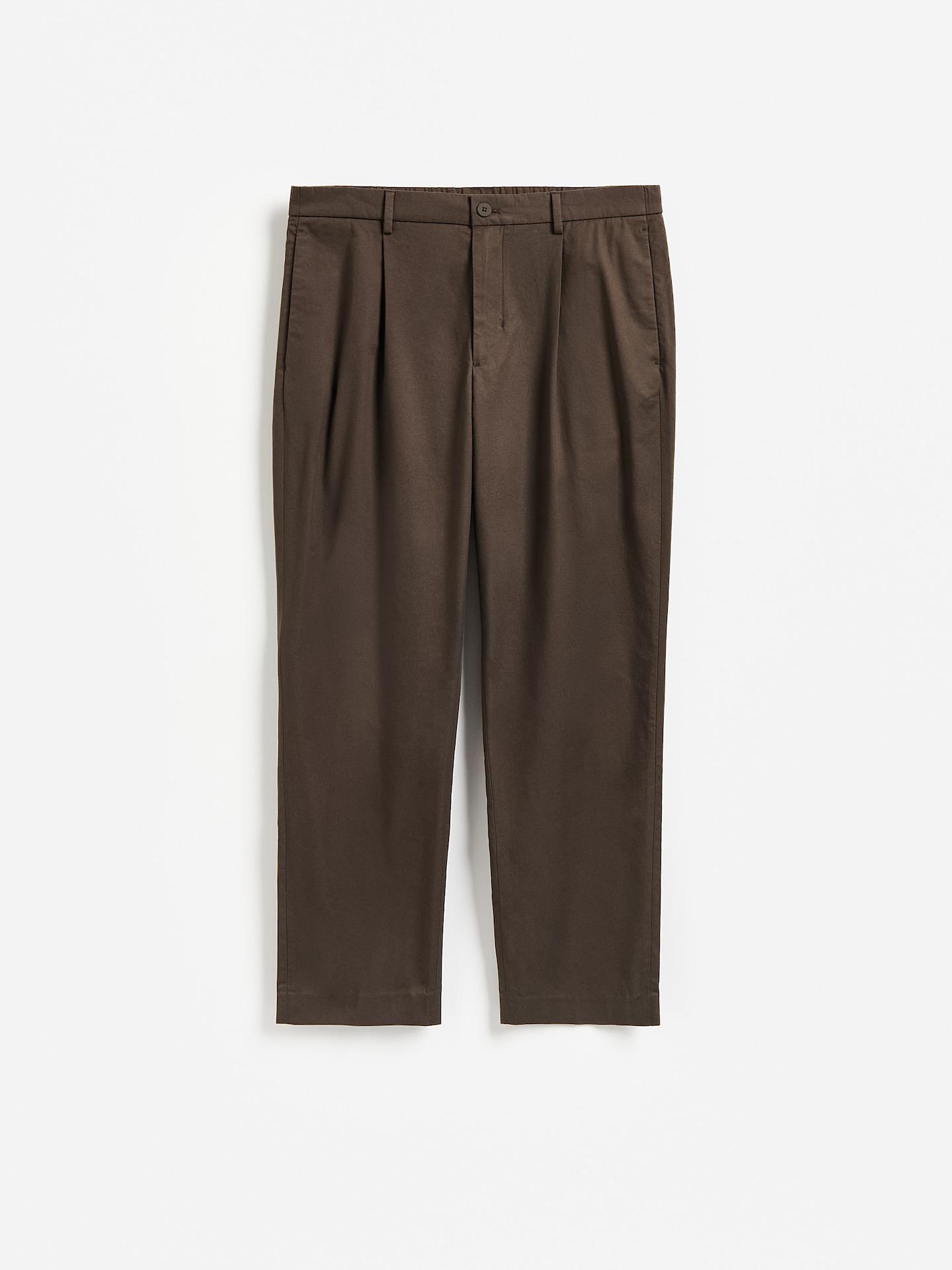 Brown Jogger Trousers With Linen Blend, Brown, large image number 4