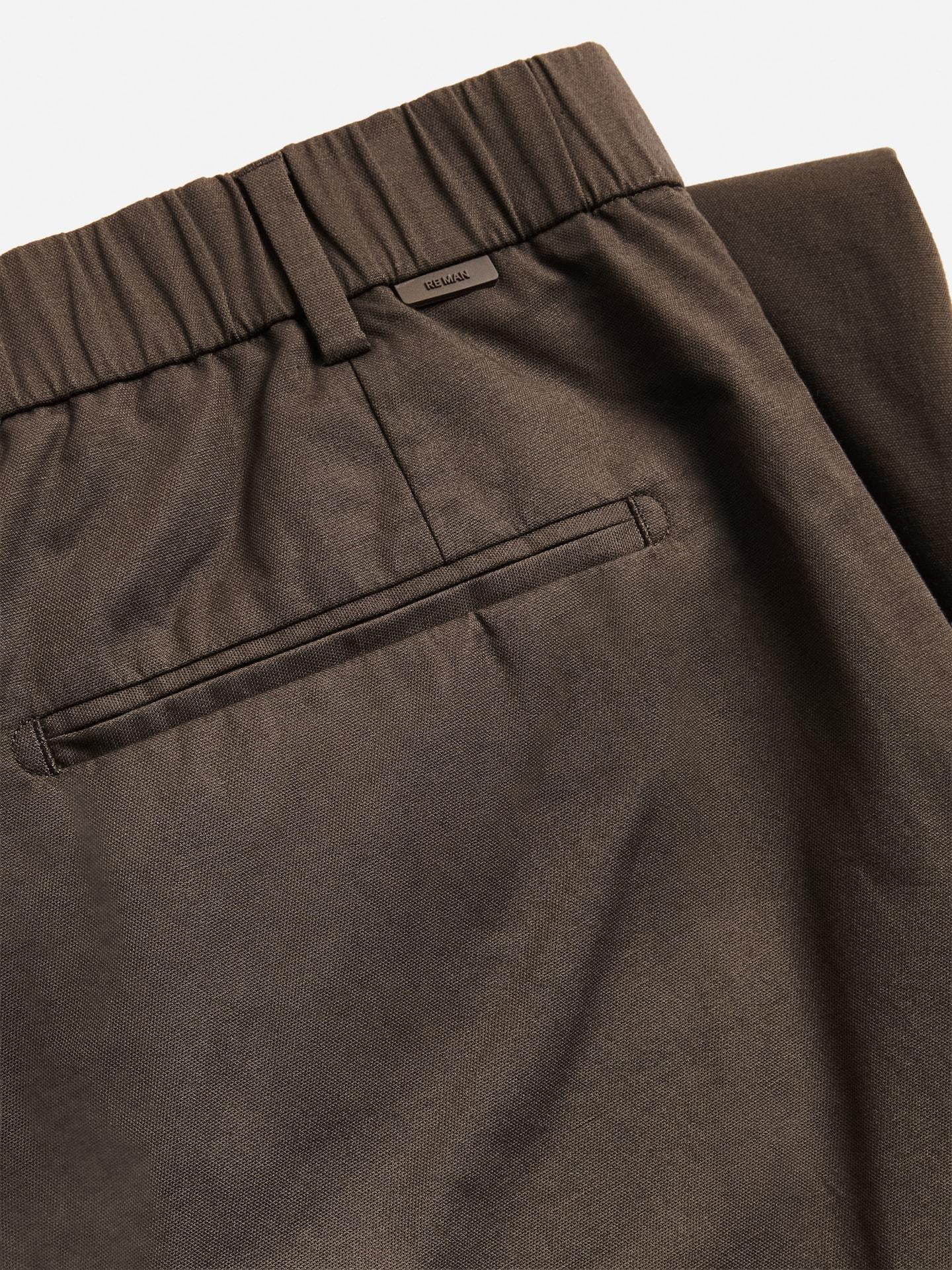 Brown Jogger Trousers With Linen Blend, Brown, large image number 5