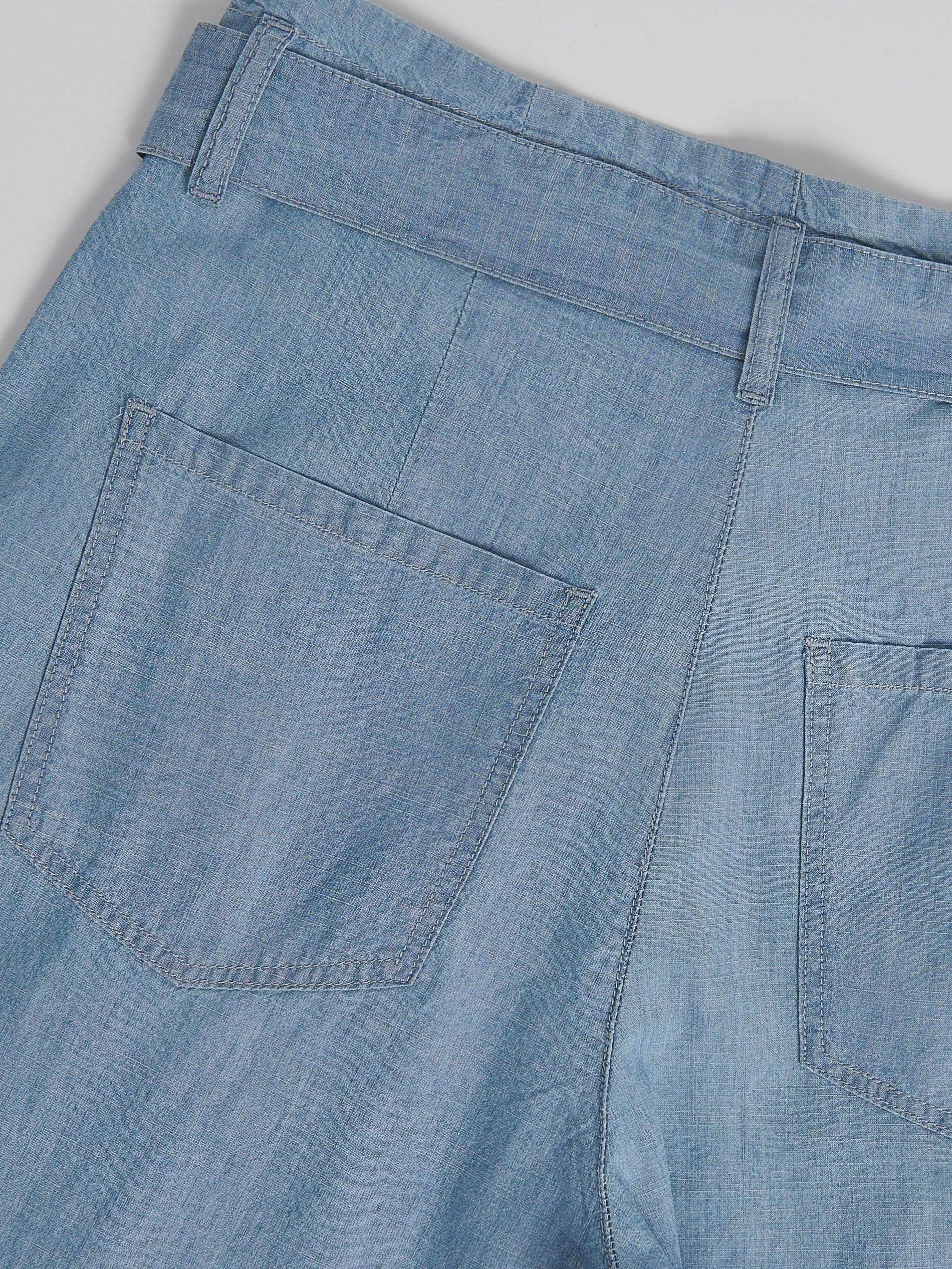 Blue Wide-Leg Jeans With Tie-Up, , large image number 2