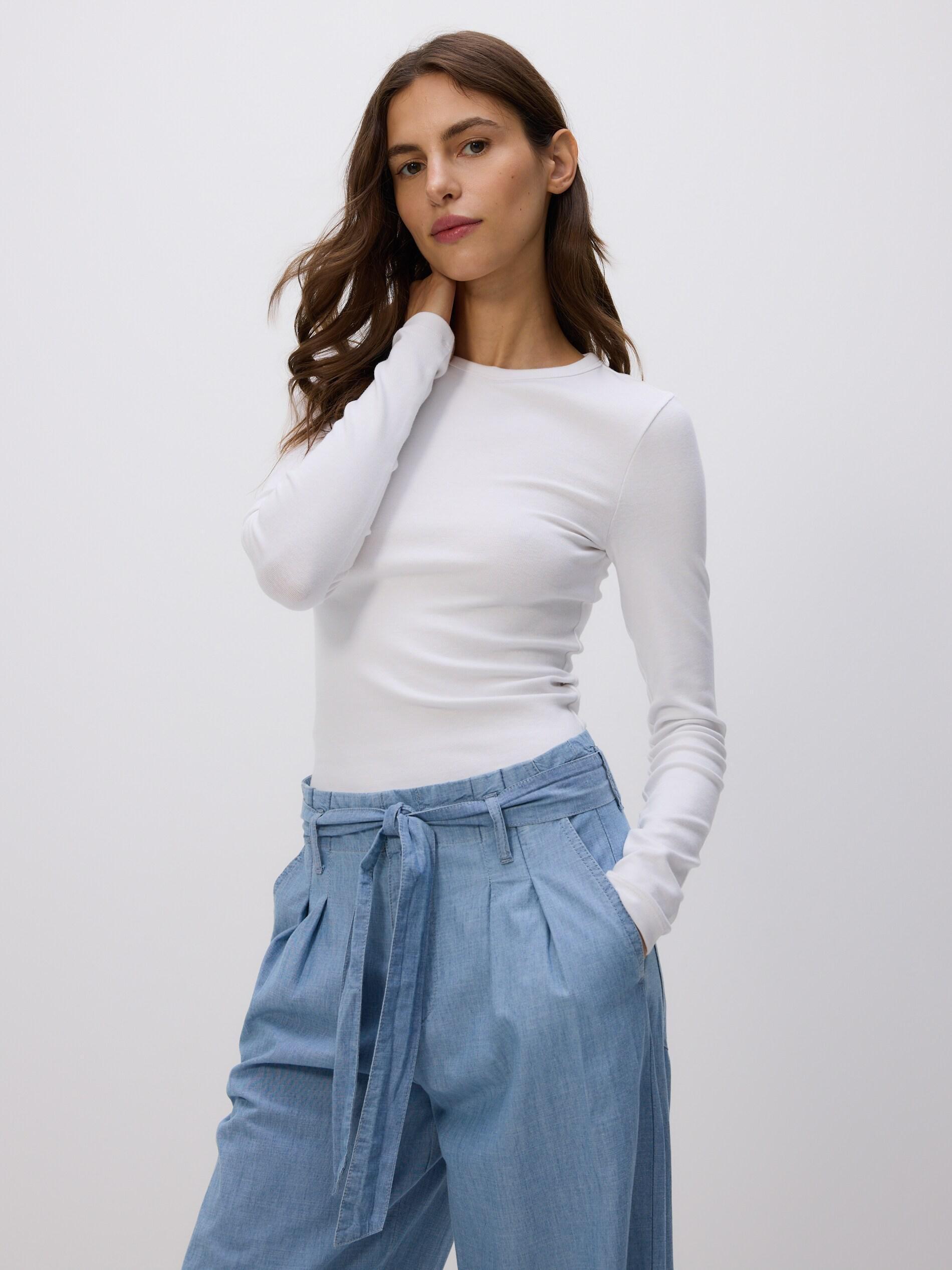 BLUE Wide-leg jeans with tie-up, Blue, medium