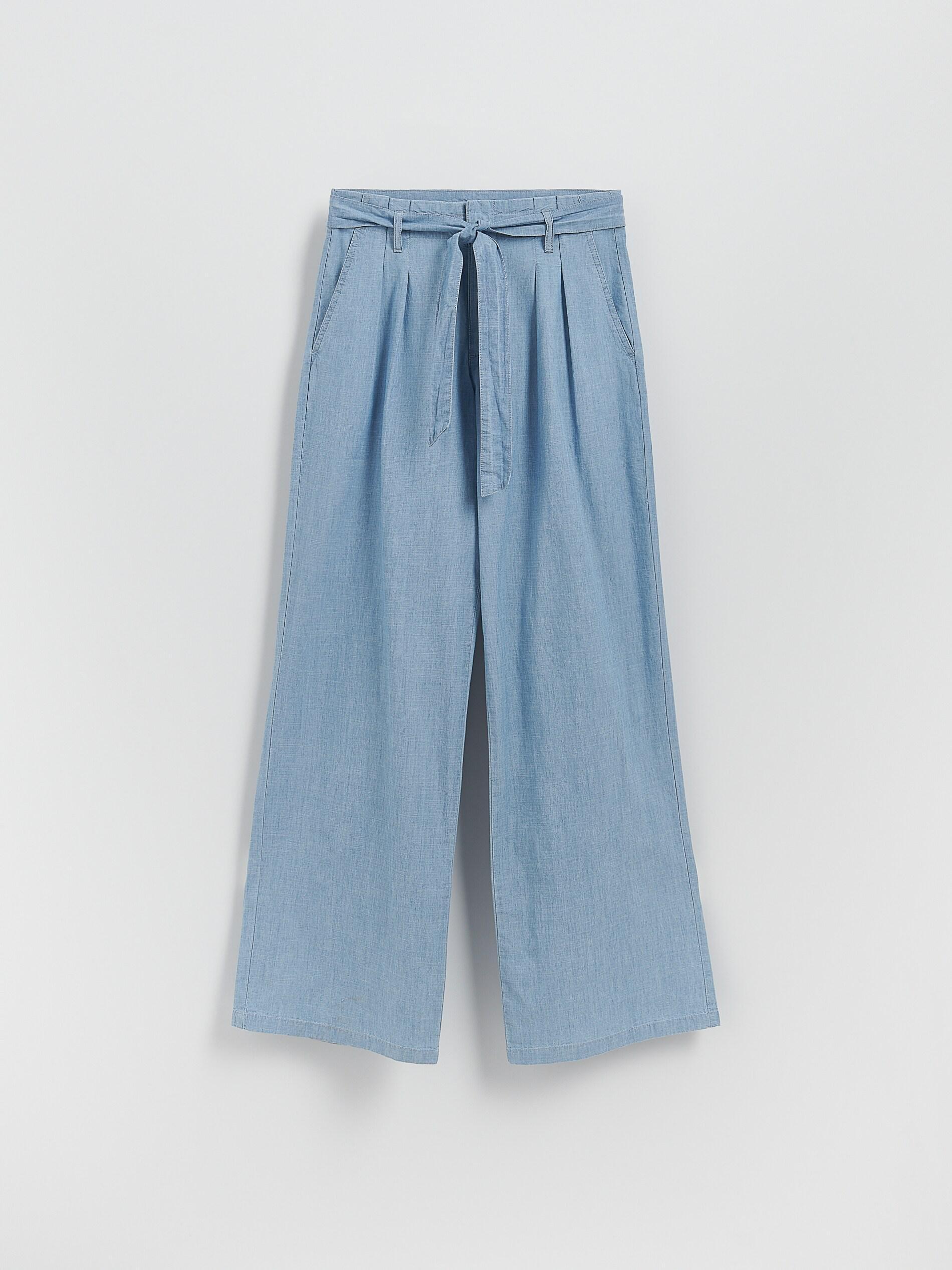 BLUE Wide-leg jeans with tie-up, Blue, large image number 4