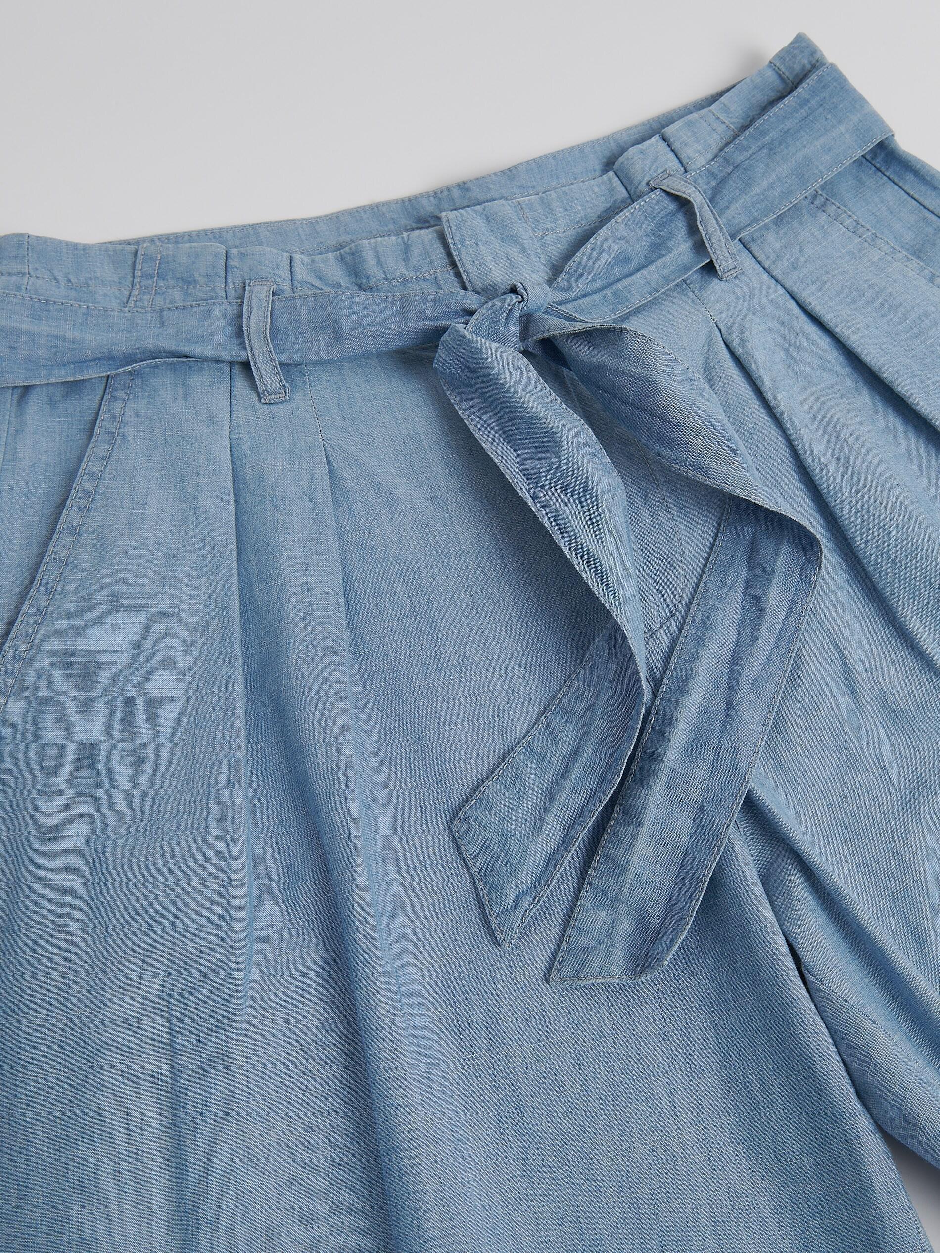 BLUE Wide-leg jeans with tie-up, Blue, large image number 5