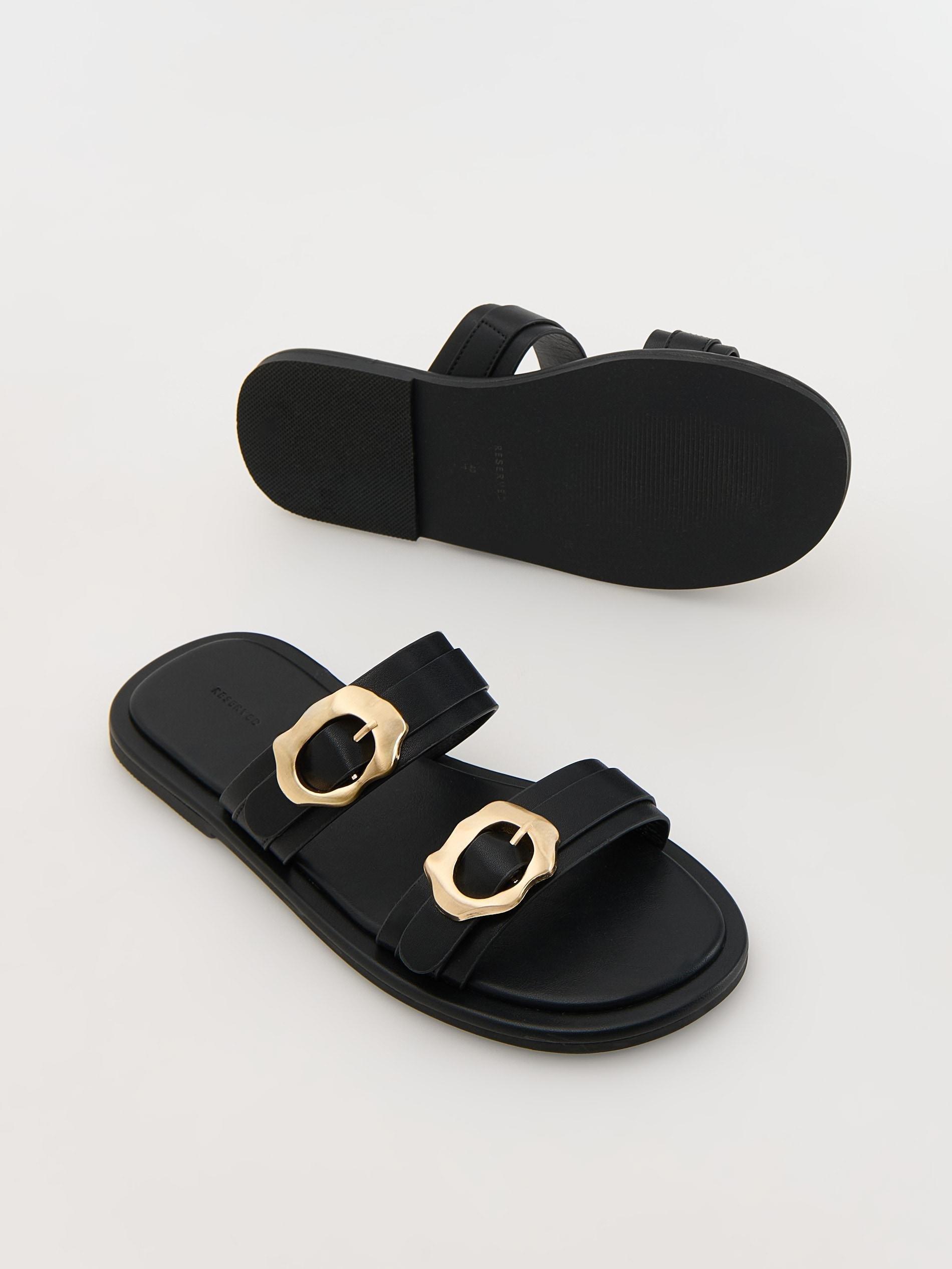 Black Mules With Straps, , large image number 5