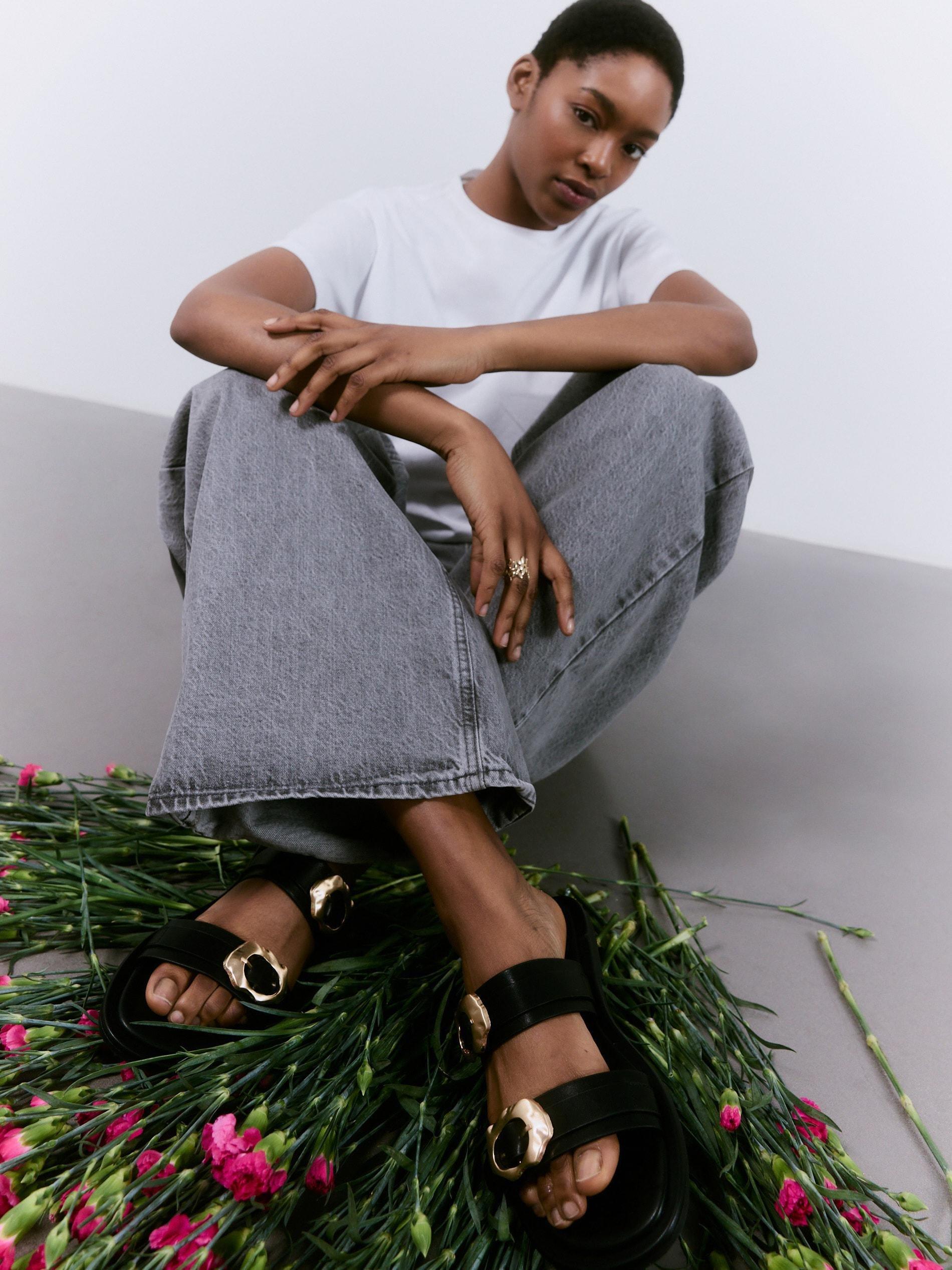Black Mules With Straps, , large image number 6