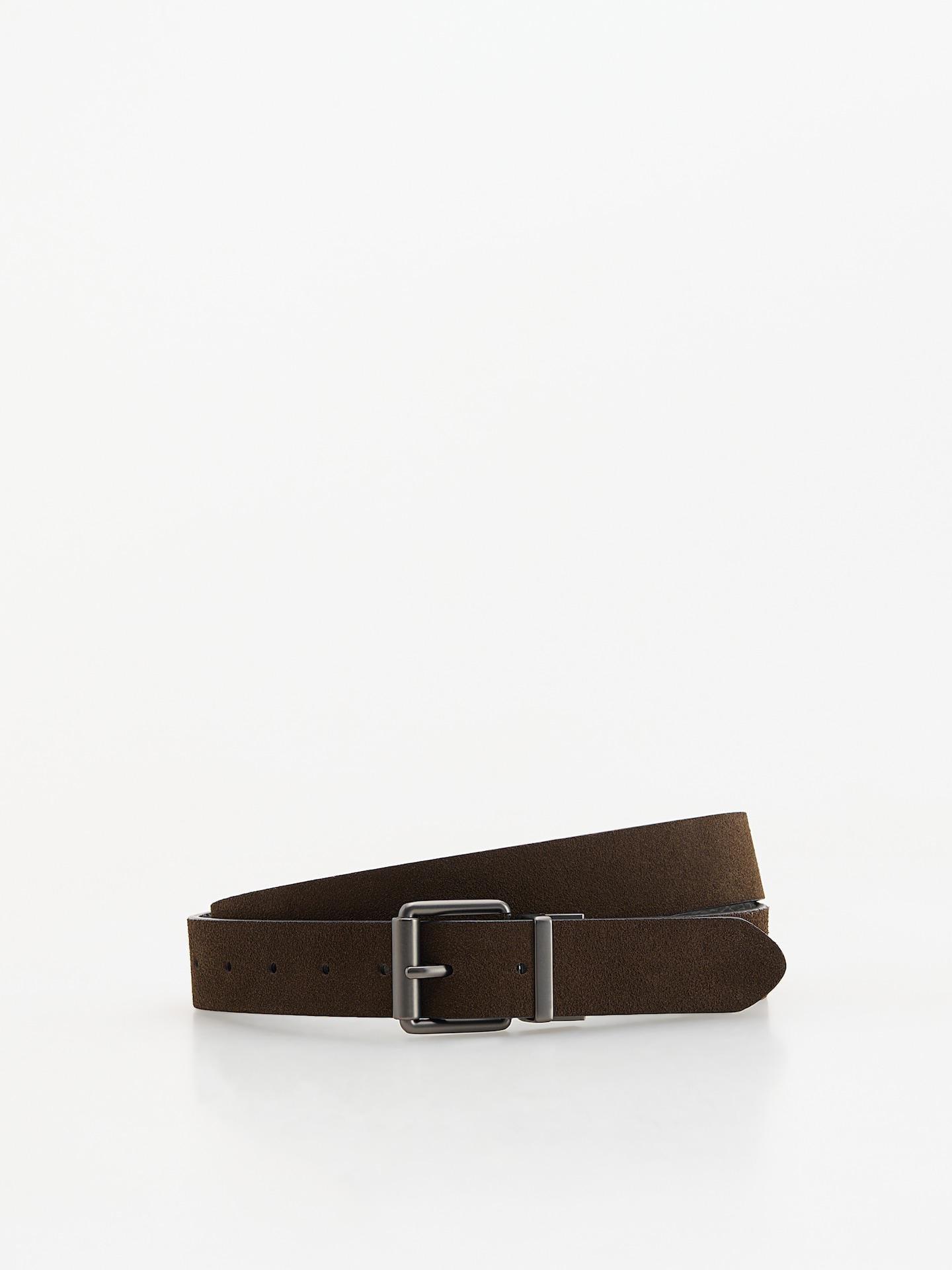 Brown Combined Materials Belt, Brown, large image number 0