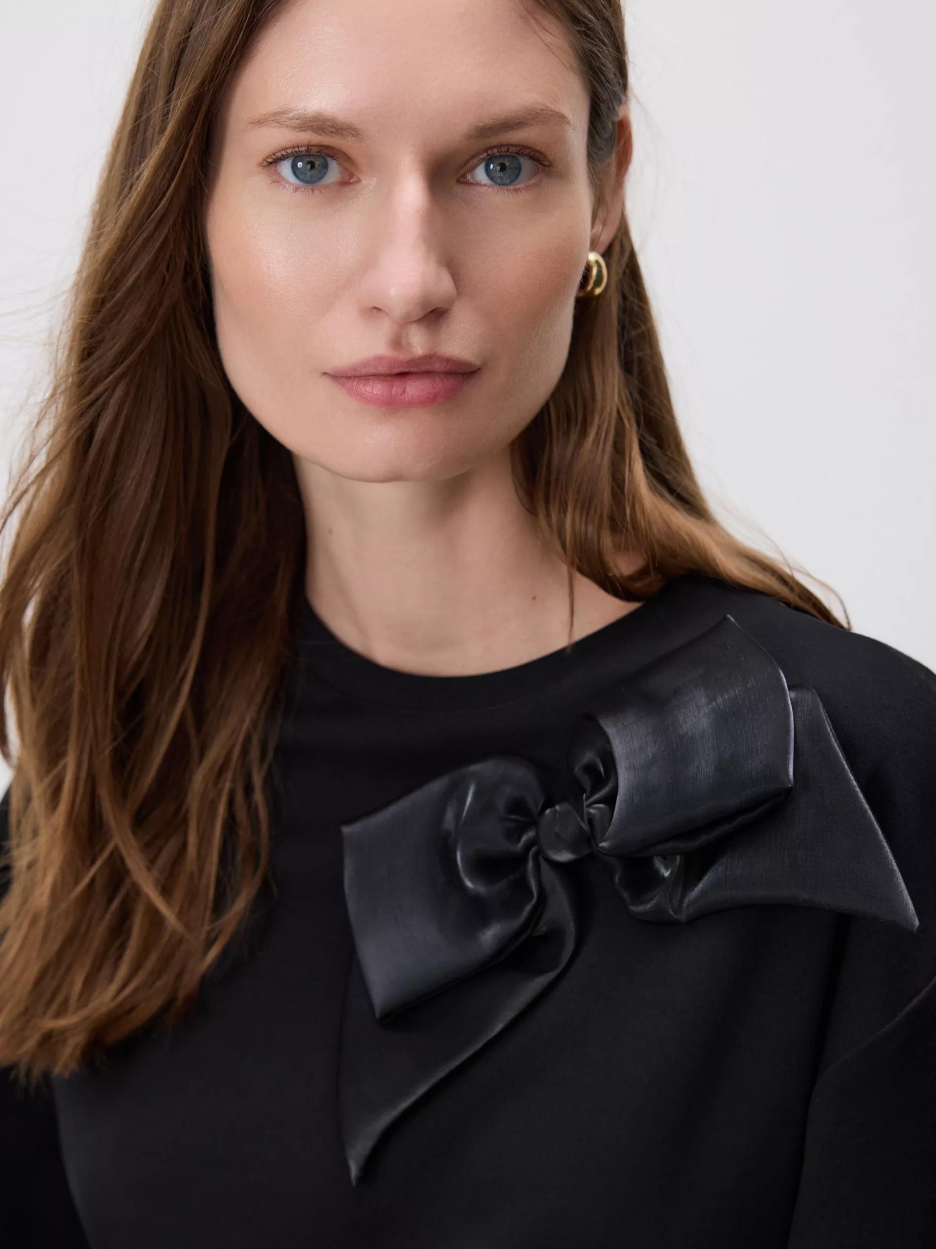 BLACK Mercerised organic cotton T-shirt, Black, medium