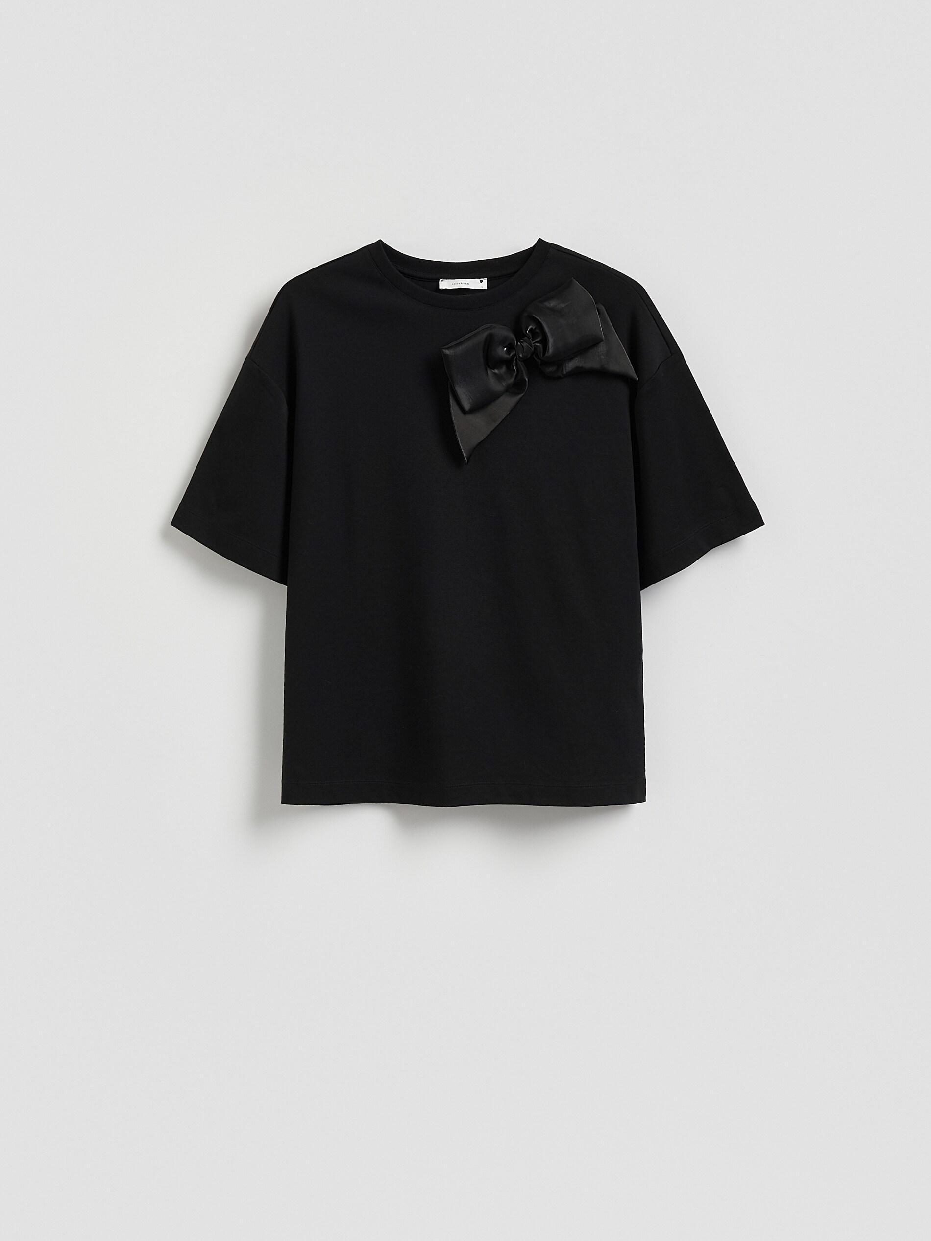Black Mercerised Organic Cotton T-Shirt, Black, large image number 3